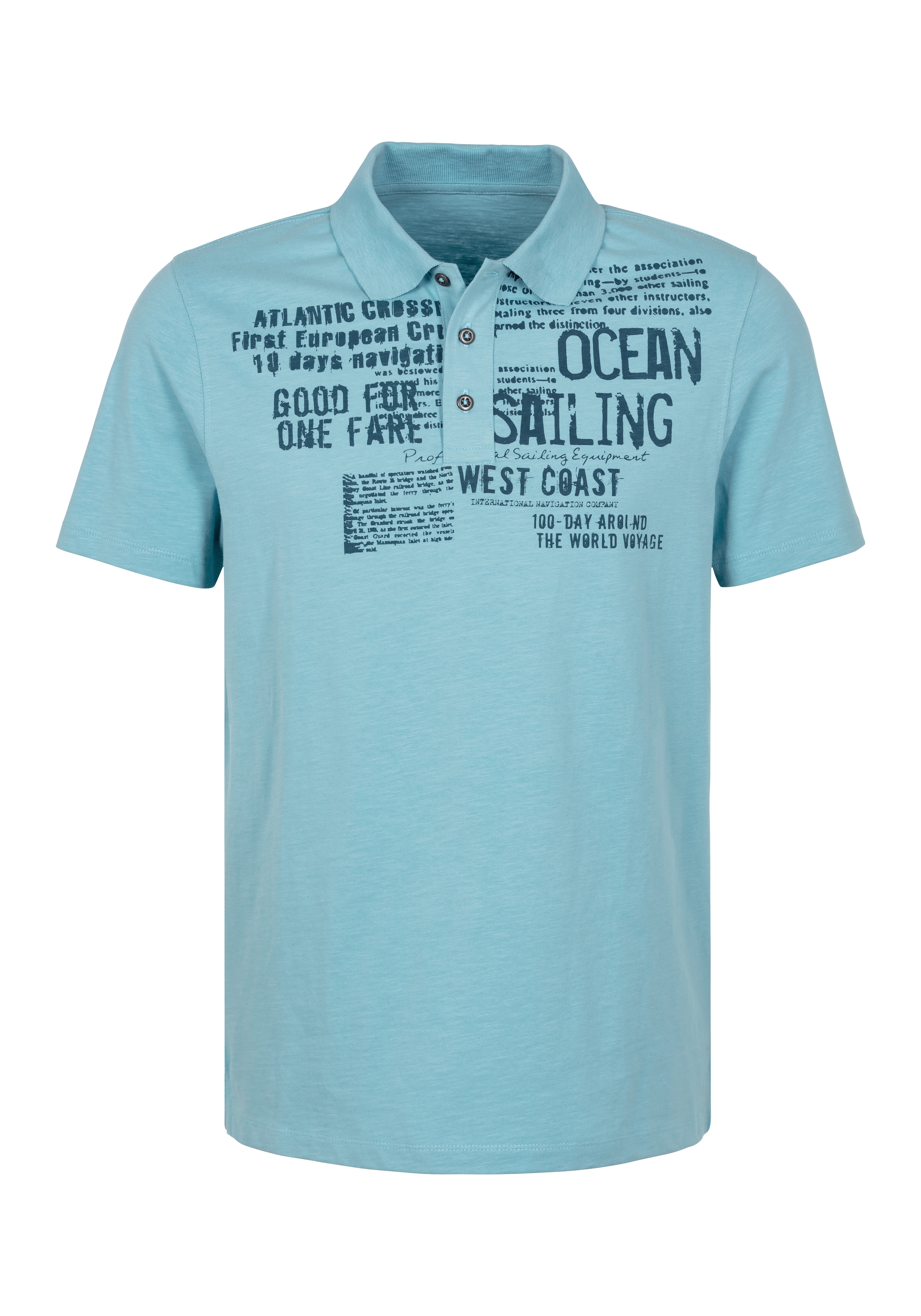 John Devin Poloshirt »mit Print«, Regular-Fit, aus Slub-Qualität, mit Print