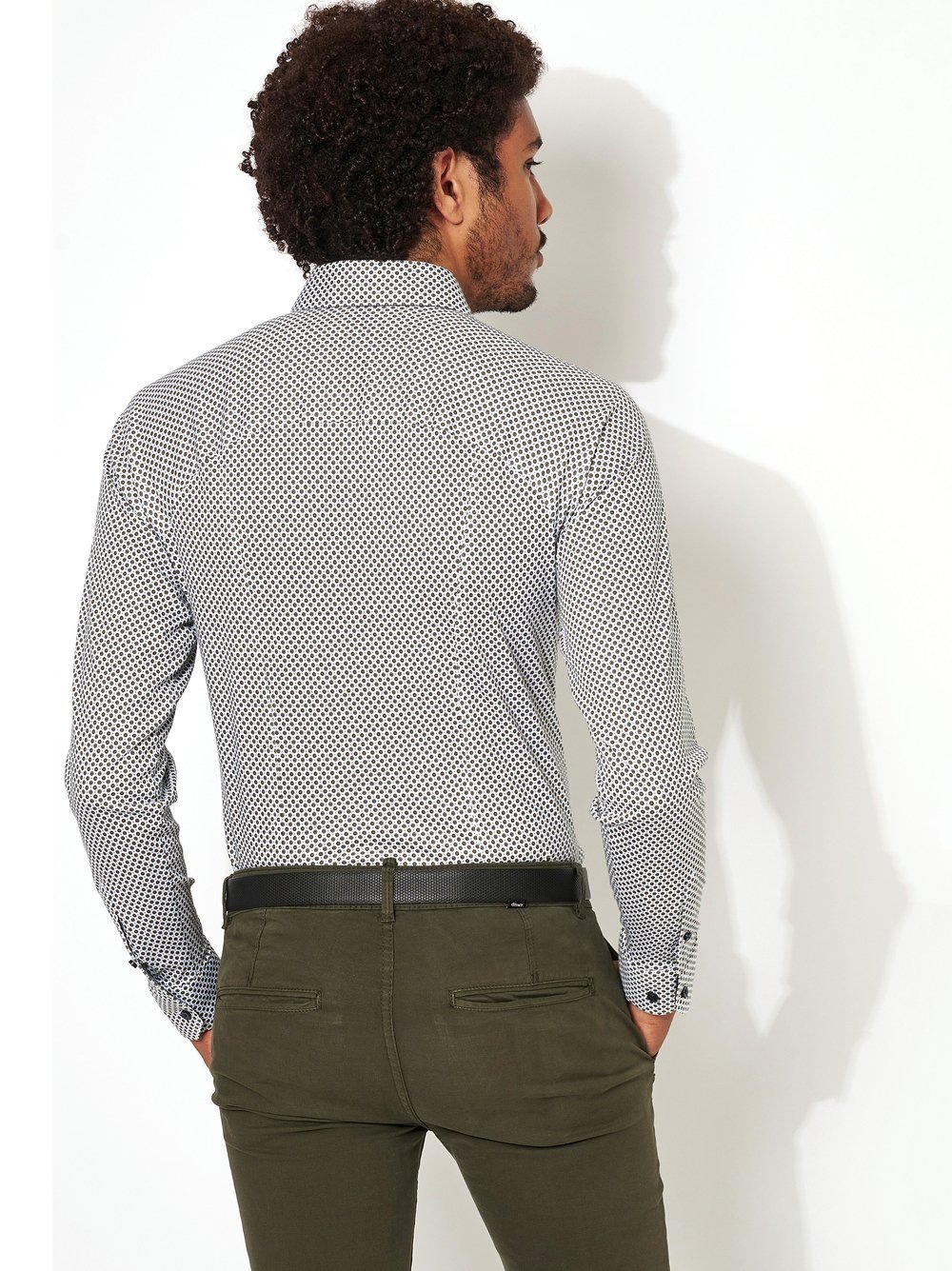 DESOTO Langarmhemd »Jerseyhemd Casual Kent langarm« Flexibler Stretch, mit Minimal Print, Kentkragen
