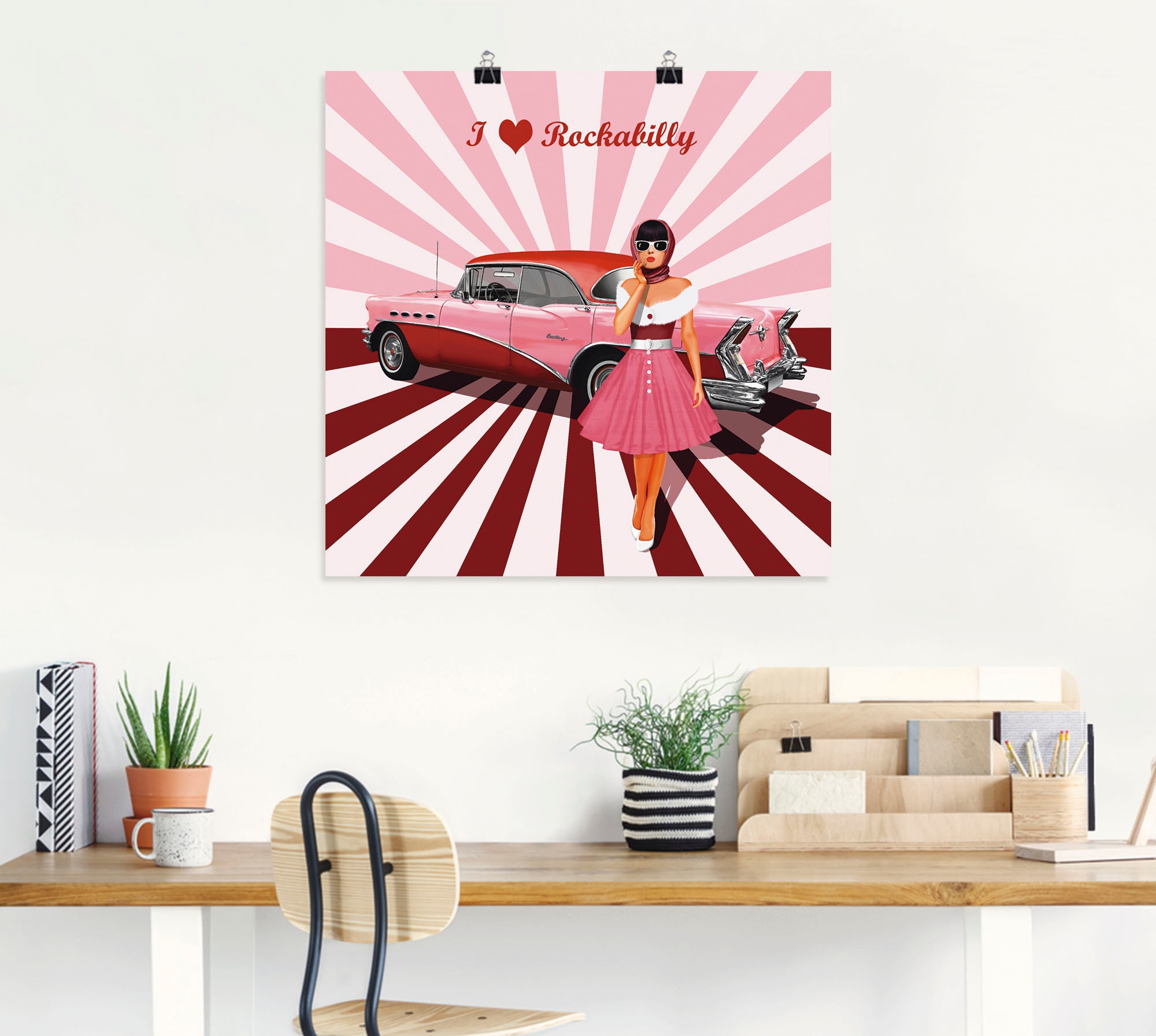 Artland Wandbild »Ich liebe Rockabilly«, Ausstellungsplakate, (1 St.), als Alubild, Outdoorbild, Leinwandbild, Poster, Wandaufkleber