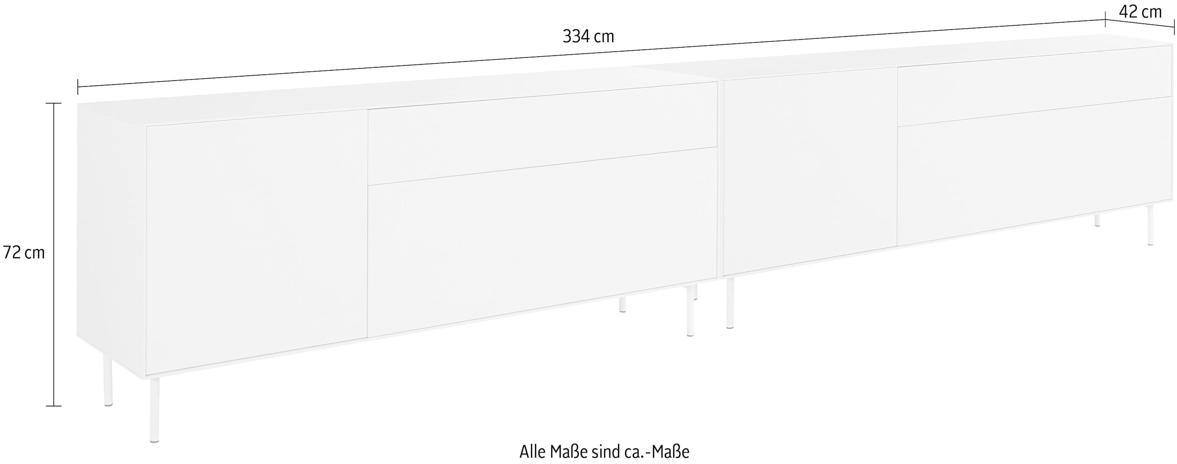 LeGer Home by Lena Gercke Lowboard »Essentials«, (2 St.), Breite: 334cm, MDF