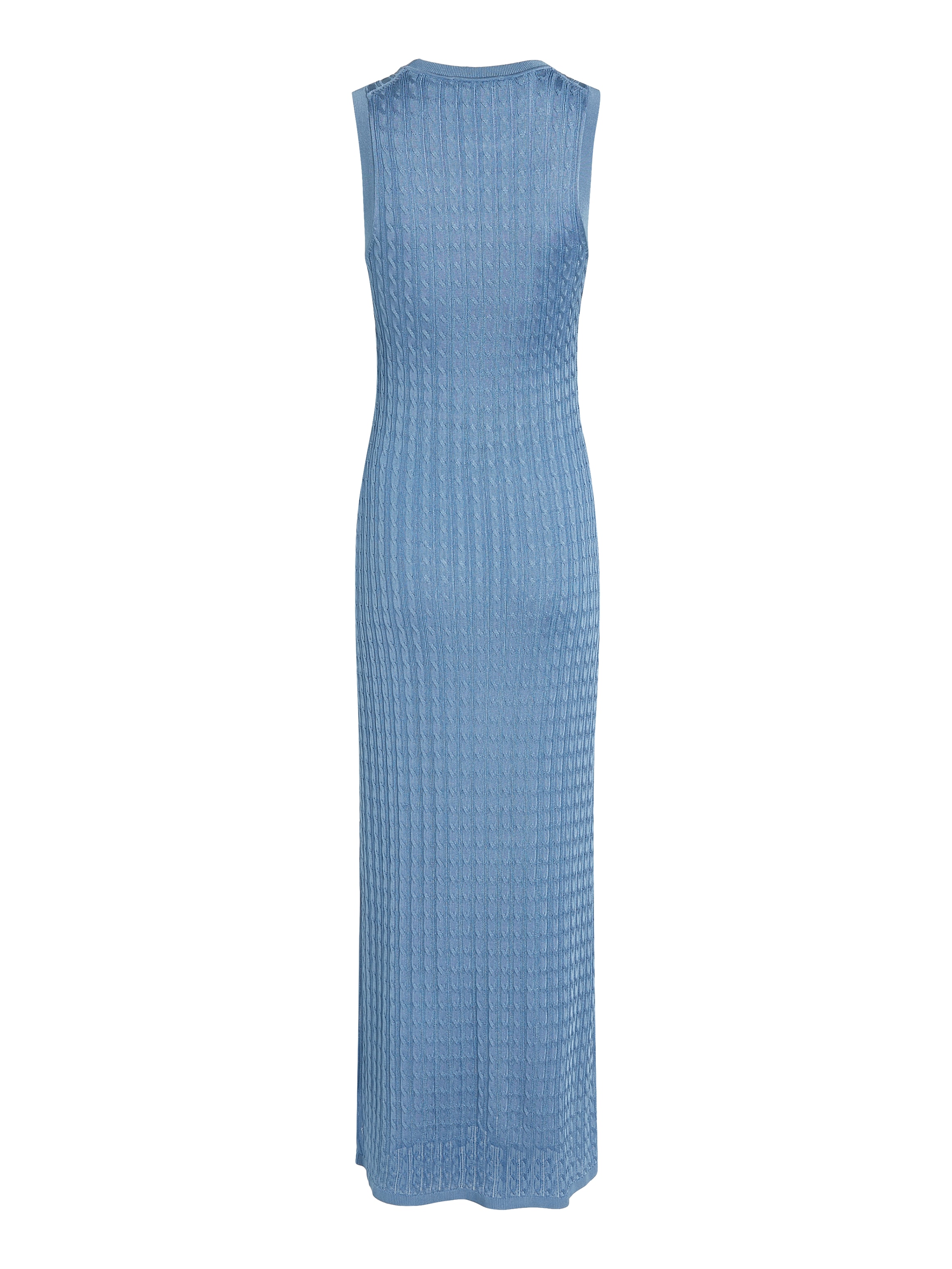 Tommy Hilfiger Strickkleid »RAYON CABLE LONG FLARED DRESS NS«, mit Zopfmuster