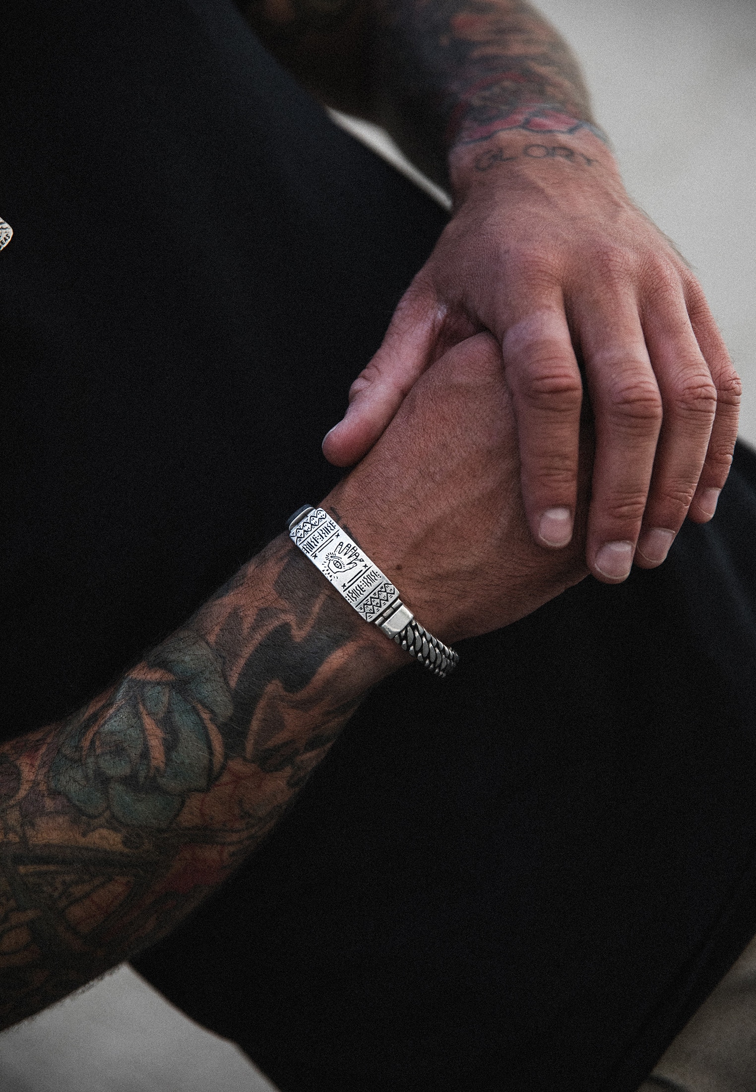 HAZE & GLORY Armkette »Armband Panzerkette - Nowness 925 Silber«