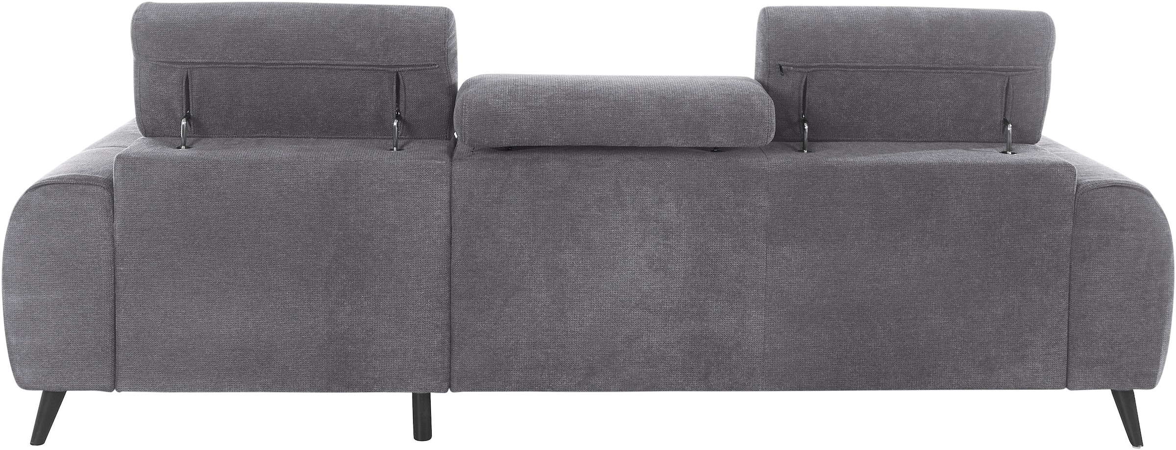 COTTA Ecksofa »Mia L-Form mit 3 Zierkissen«, wahlweise mit Bettfunktion, Bettkasten, Beleuchtung & Wireless-Charger