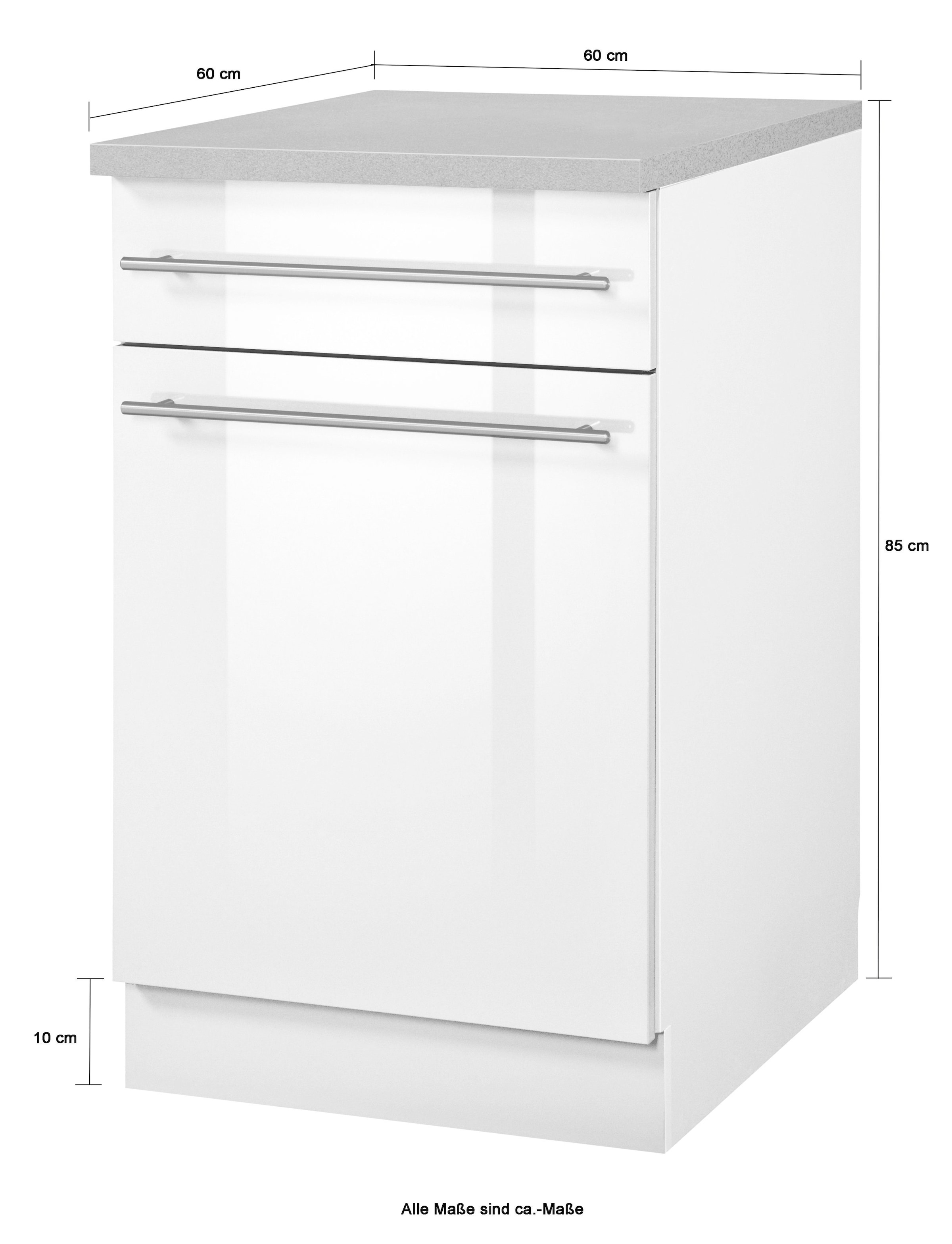 wiho Küchen Unterschrank »Chicago« 60 cm breit, 1 Schubkasten und 1 Tür