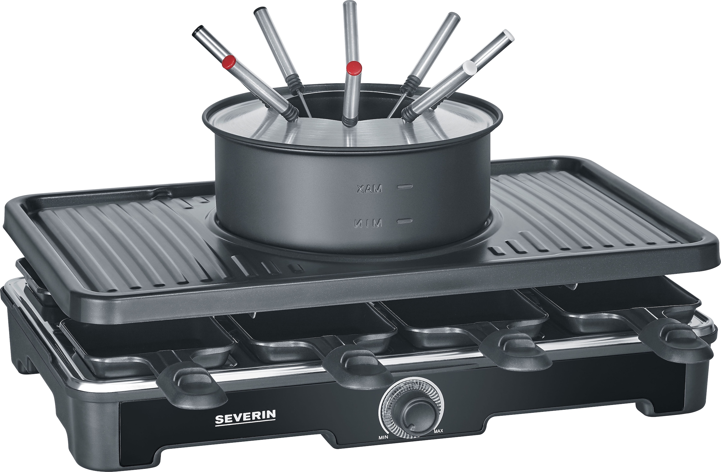 Severin Raclette und Fondue-Set »RG 2347«, 8 St. Raclettepfännchen, 1400 W