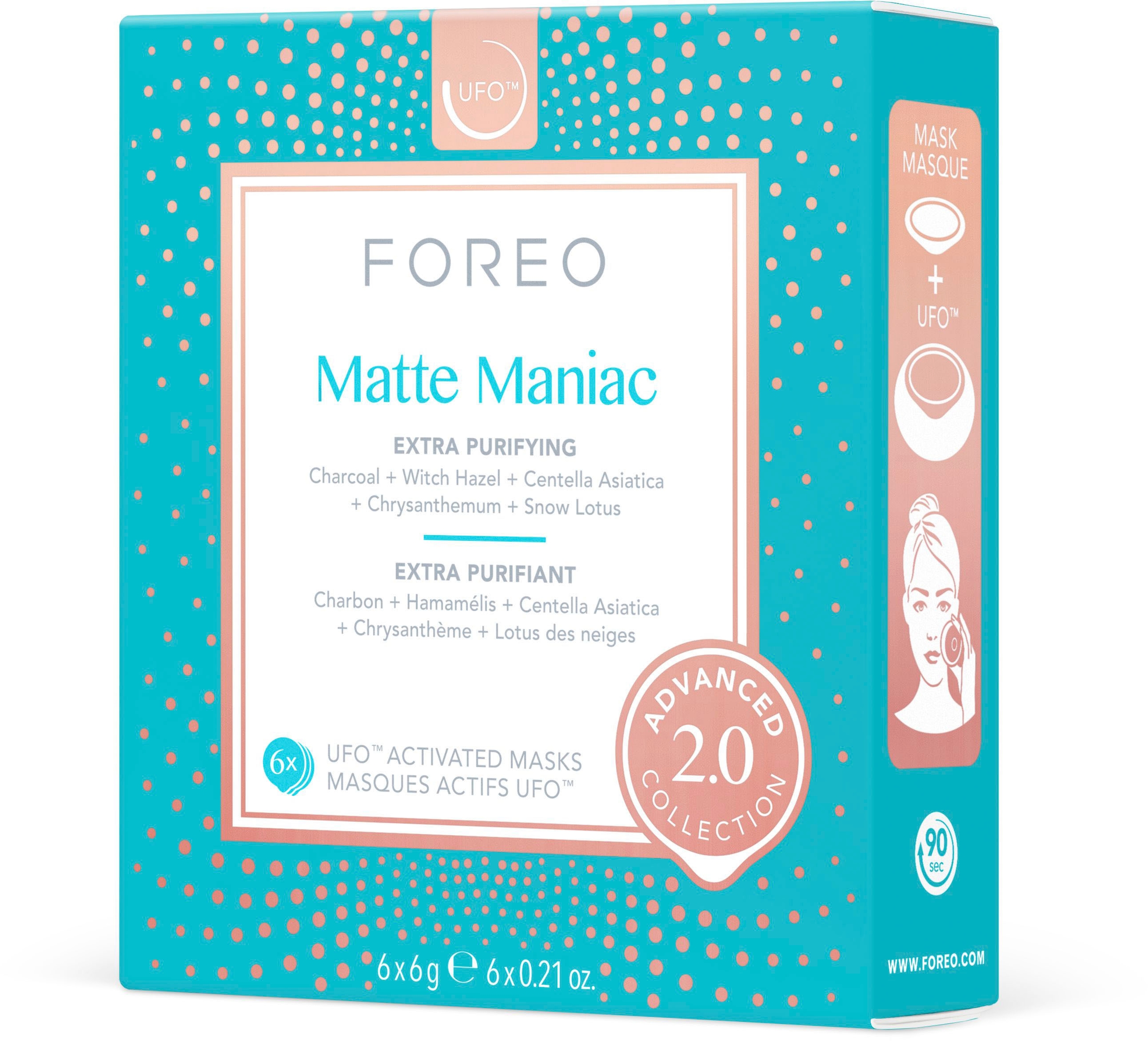 FOREO Gesichtsmaske »UFO™ Mask Matte Maniac 2.0«, (Packung, 6 tlg.), komptibel mit UFO™ & UFO™ mini