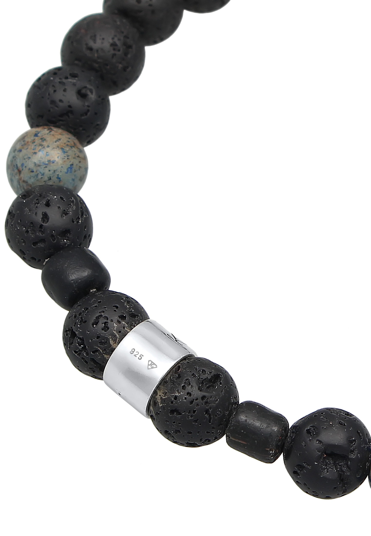Kuzzoi Armkette »Armband Herren Lava Achat Edelstein Bead 925 Silber«