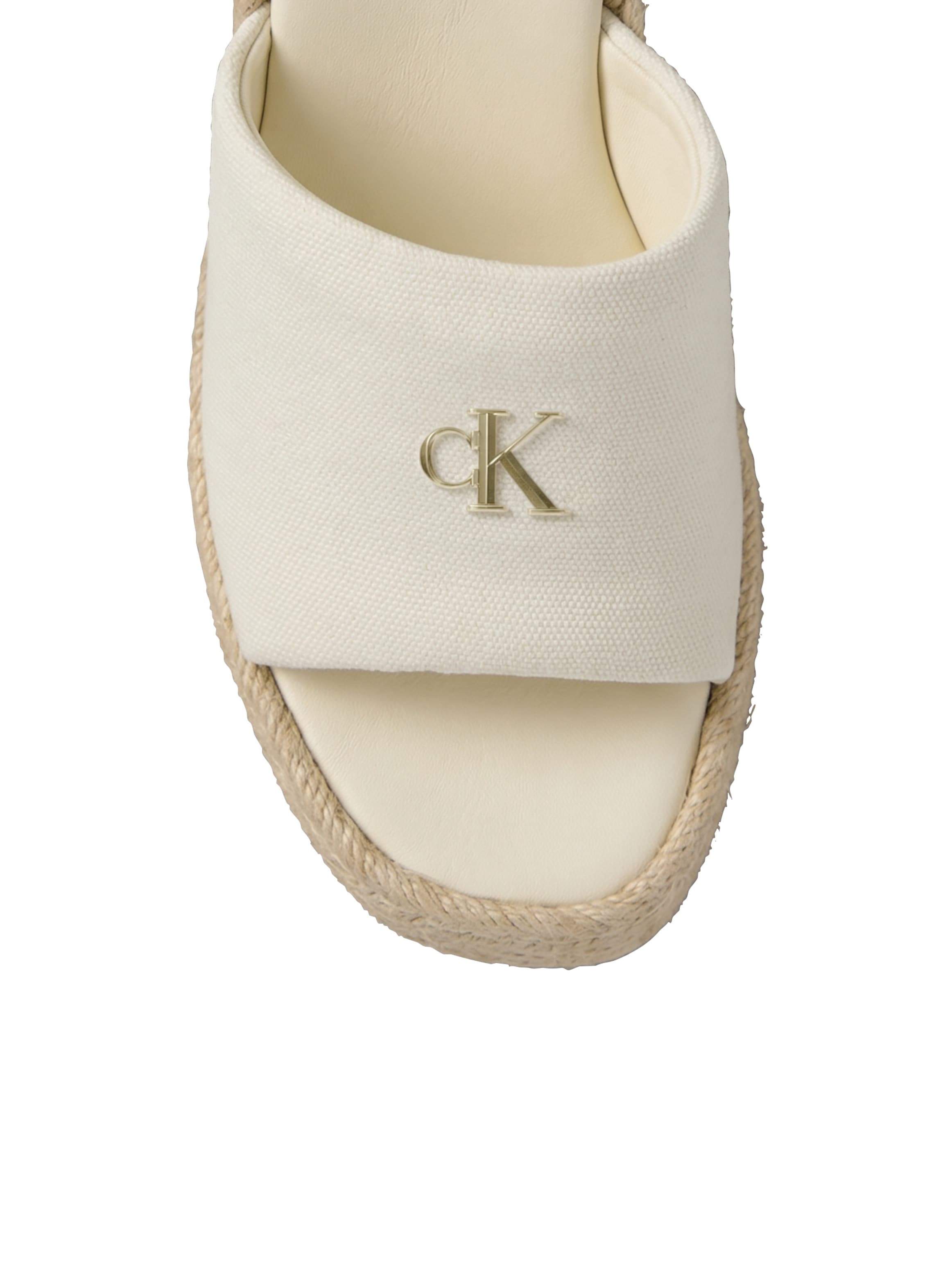Calvin Klein Keilpantolette »WEDGE ESPAD 70 CANVAS MG«  Sommerschuh, Urlaubsschuh mit Plateau und Jutebesatz