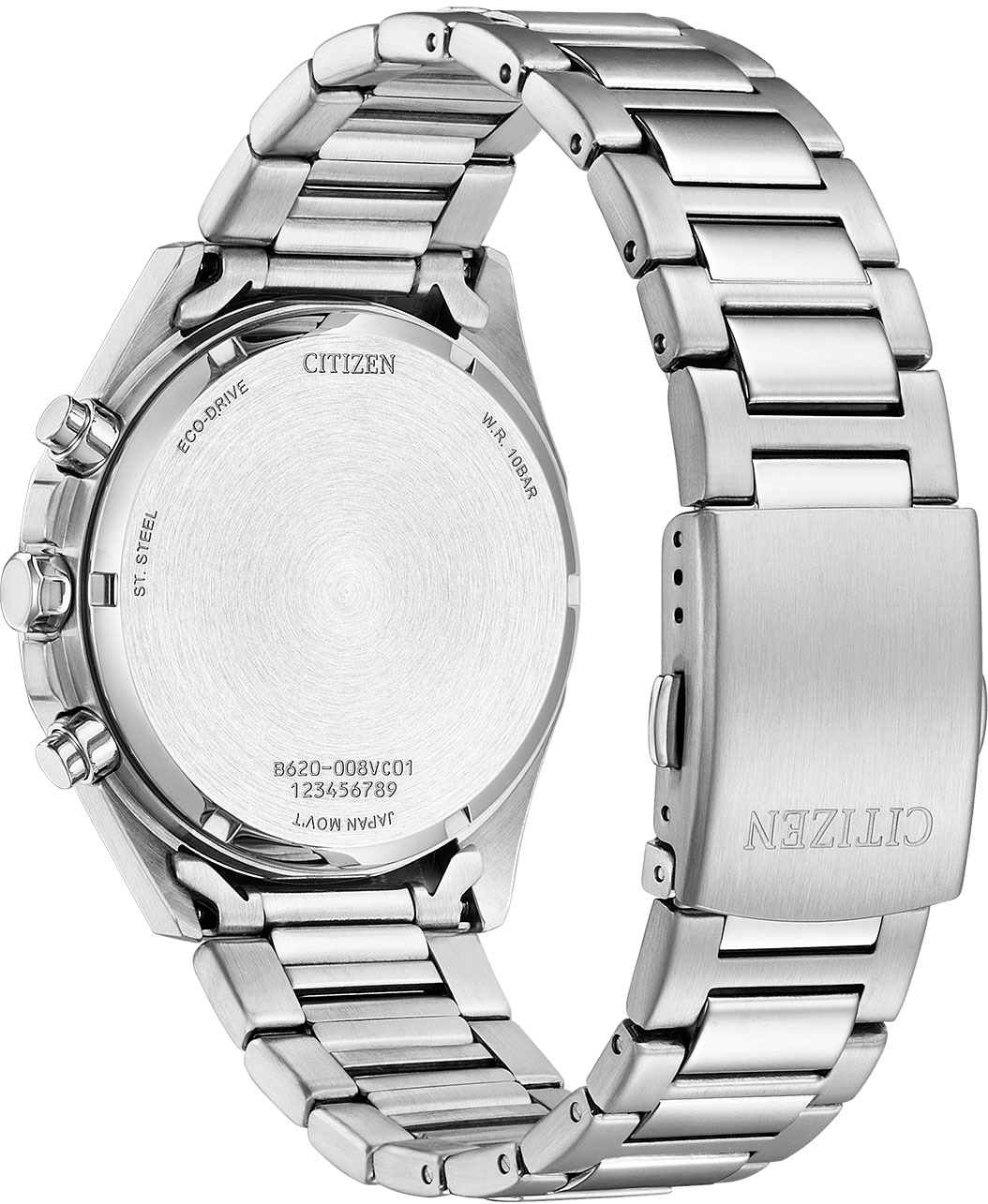 Citizen Chronograph Armbanduhr, Herrenuhr, Solar, Stoppfunktion, Edelstahlarmband