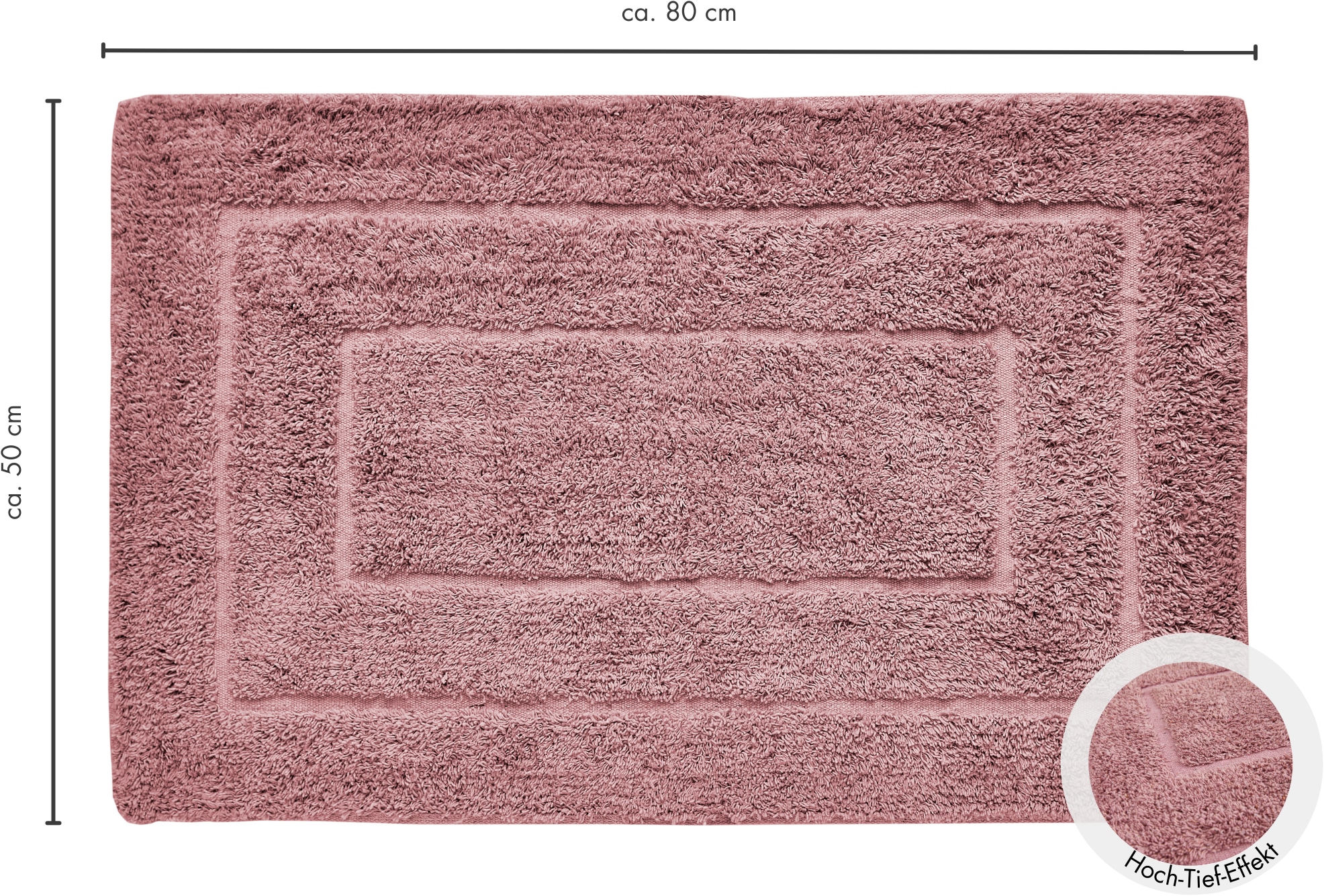 Andiamo Badematte »Havanna, 50x80 cm« Höhe 7,5 mm fußbodenheizungsgeeignet | schnell trocknend Badteppich, Uni Farben, Hoch-Tief Effekt, verschiedene Designs