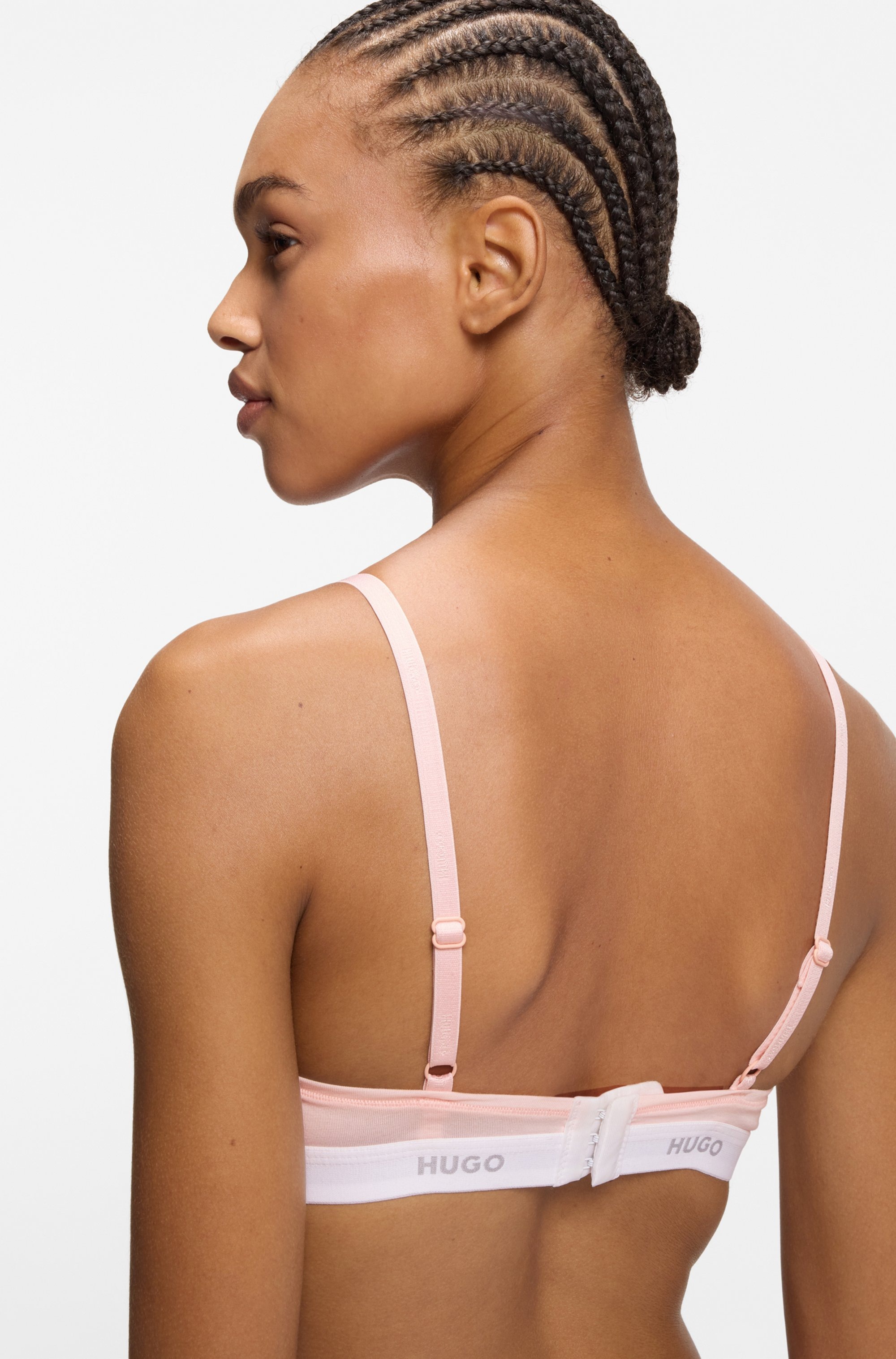 HUGO Underwear Triangel-BH »aus Stretch-Baumwolle mit Logo-Unterbrustband« mit herausnehmbaren Polstern, geformte Körbchen