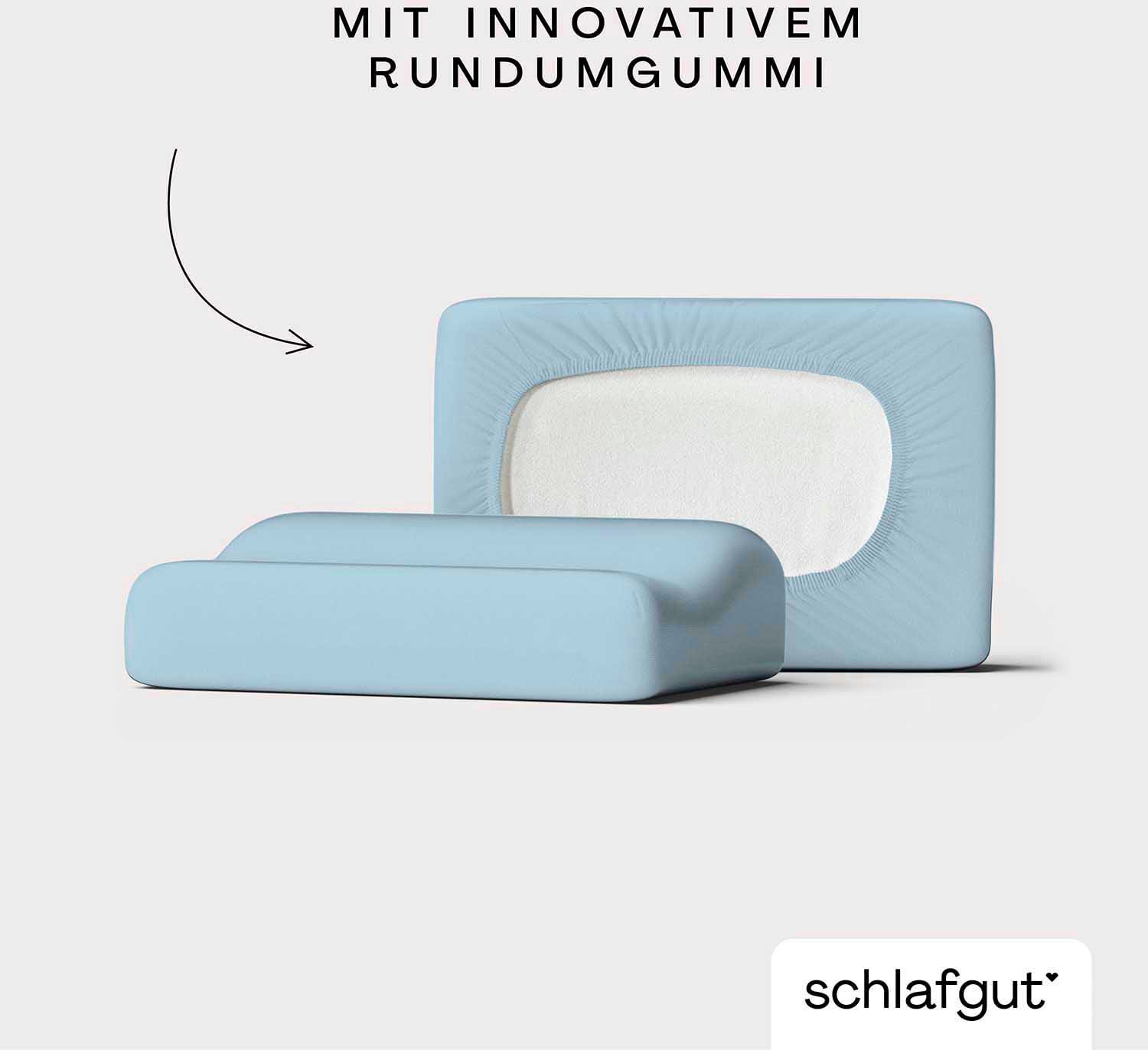 Schlafgut Kissenbezug »Pure flexibler Kissenbezug für Nackenstützkissen«, (1 St.), Bio-Baumwolle mit Elasthan, mit Gummizug, bügelfrei