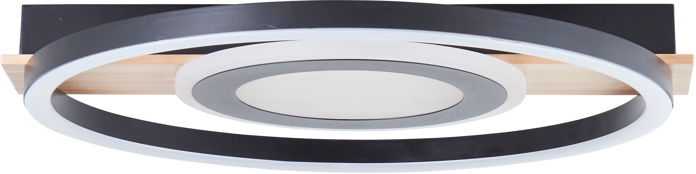 my home LED Deckenleuchte »Lysann Deckenlampe«, Leuchtmittel LED-Board | LED fest integriert, 39 x 37 cm, 22 W, 2900 lm, 3000 K, Holz/Metall, braun/schwarz