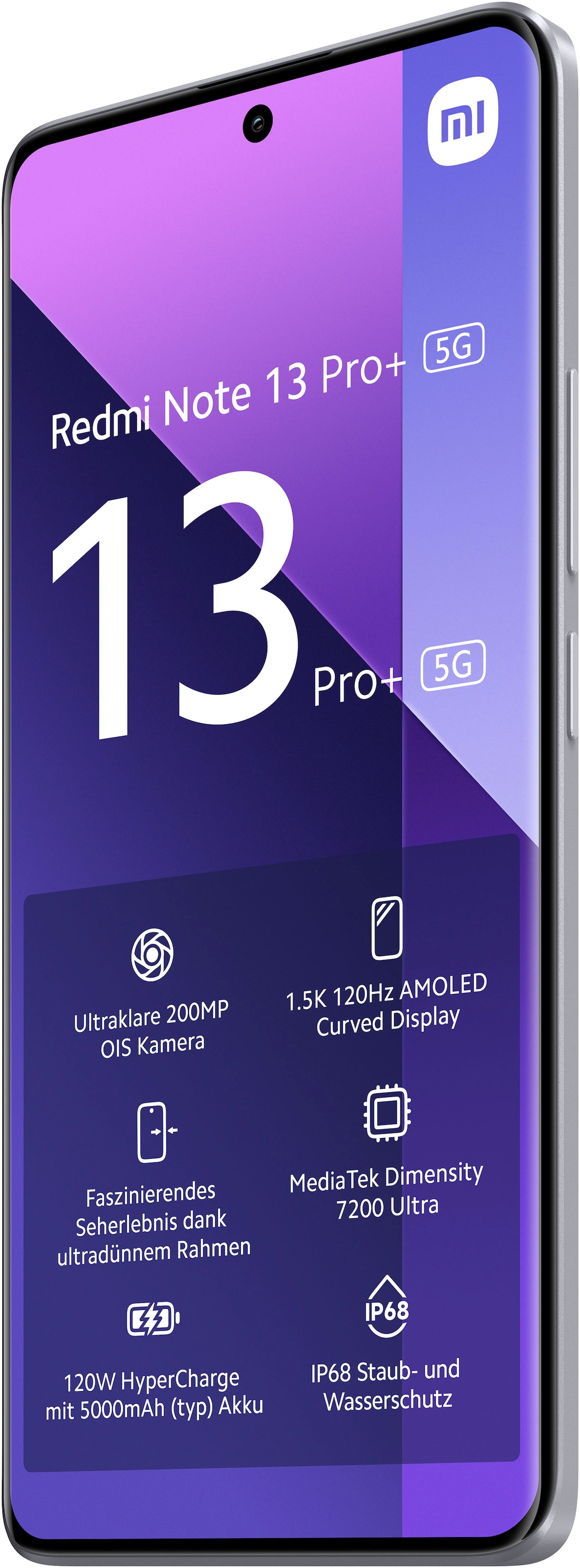 Xiaomi Smartphone »Redmi Note 13 Pro Plus 5G 512Gb«, Aurora Purple, 16,94 cm/6,67 Zoll, 512 GB Speicherplatz, 200 MP Kamera