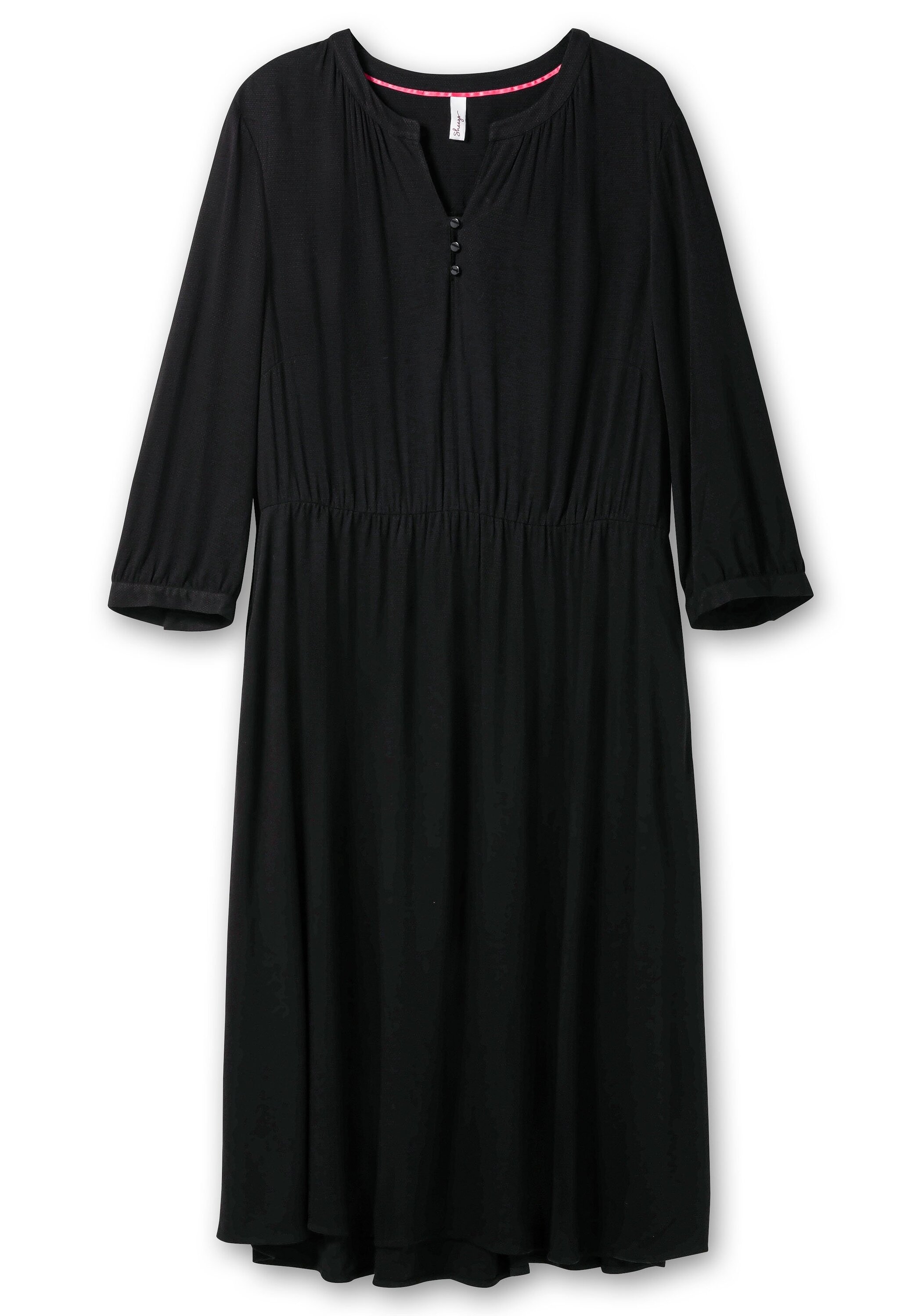 Sheego Shirtkleid »Tailliertes Kleid mit Taschen, in Strukturqualität«