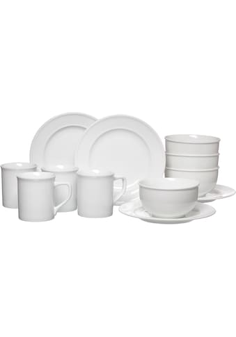 Frühstücks-Geschirrset »Service, Simple (Teller, Schale, Kaffeebecher)«, (Set, 12...