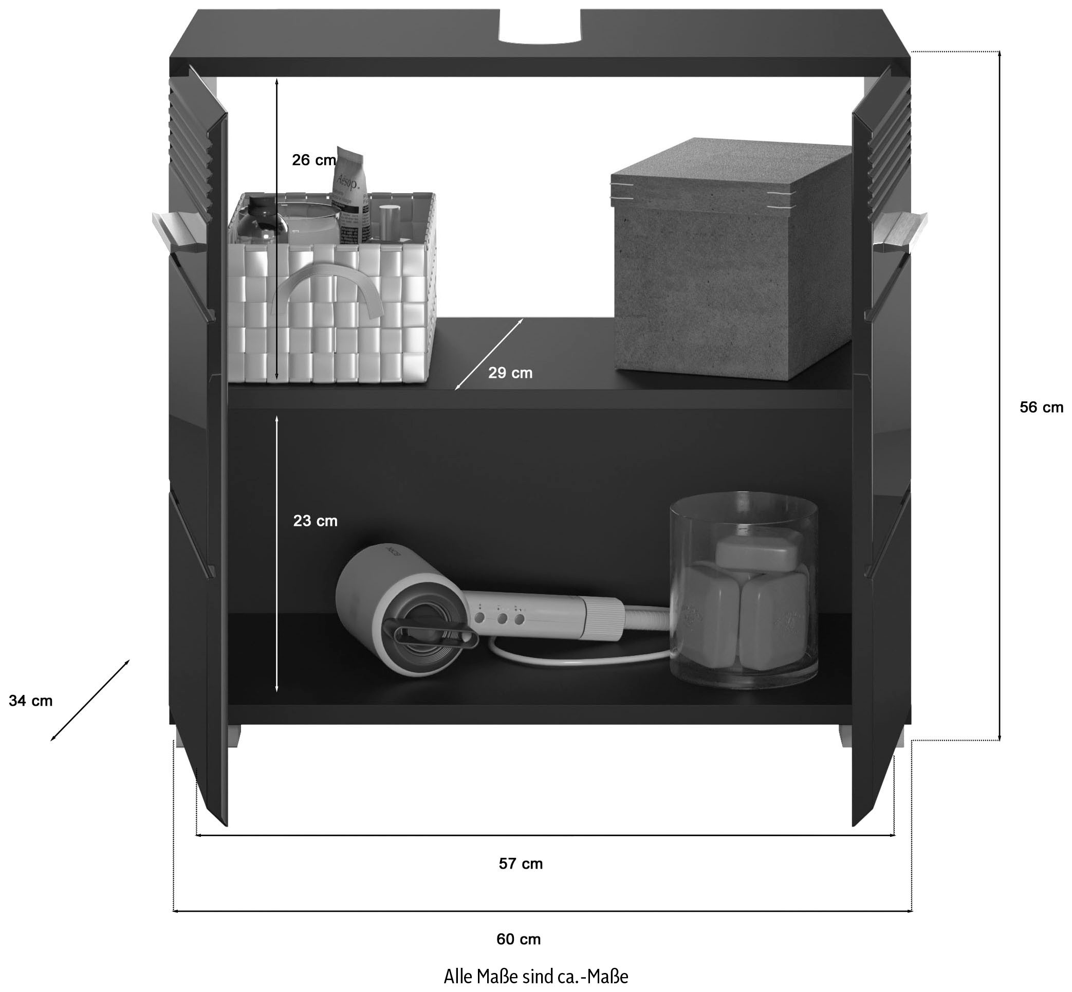 Home affaire Badmöbel-Set »Malmö, 3 teilig, bestehend aus:« 3 Stk. tlg.