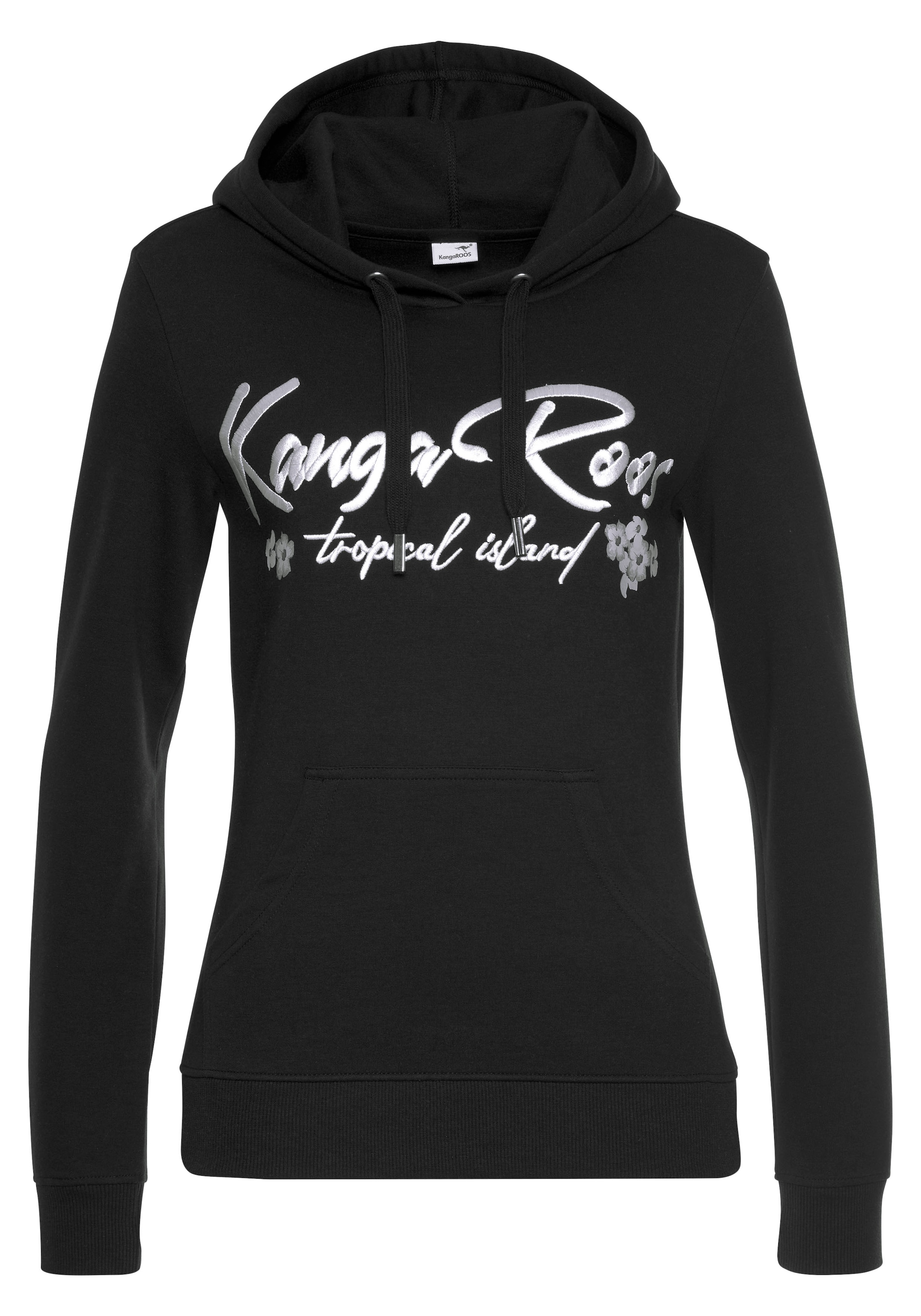KangaROOS Kapuzensweatshirt, Mit Stickerei und Blumendruck, Loungeanzug, Hoodie