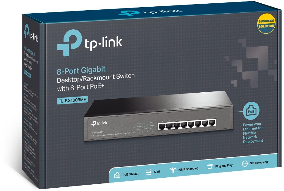 TP-Link Netzwerk-Switch »TL-SG1008MP 8-Port Gigabit PoE+ Switch«