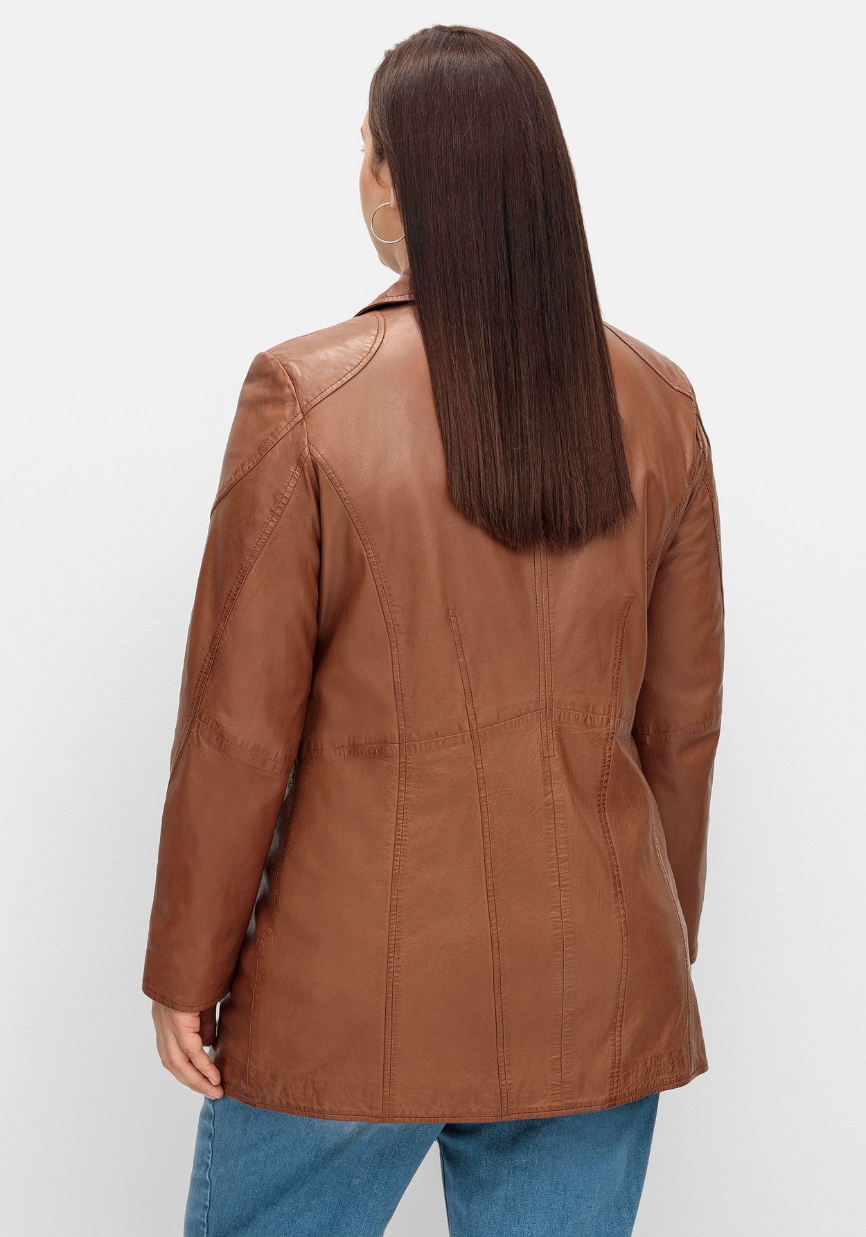 Sheego Lederjacke »Lederjacke aus Lammnappa, mit Reverskragen«