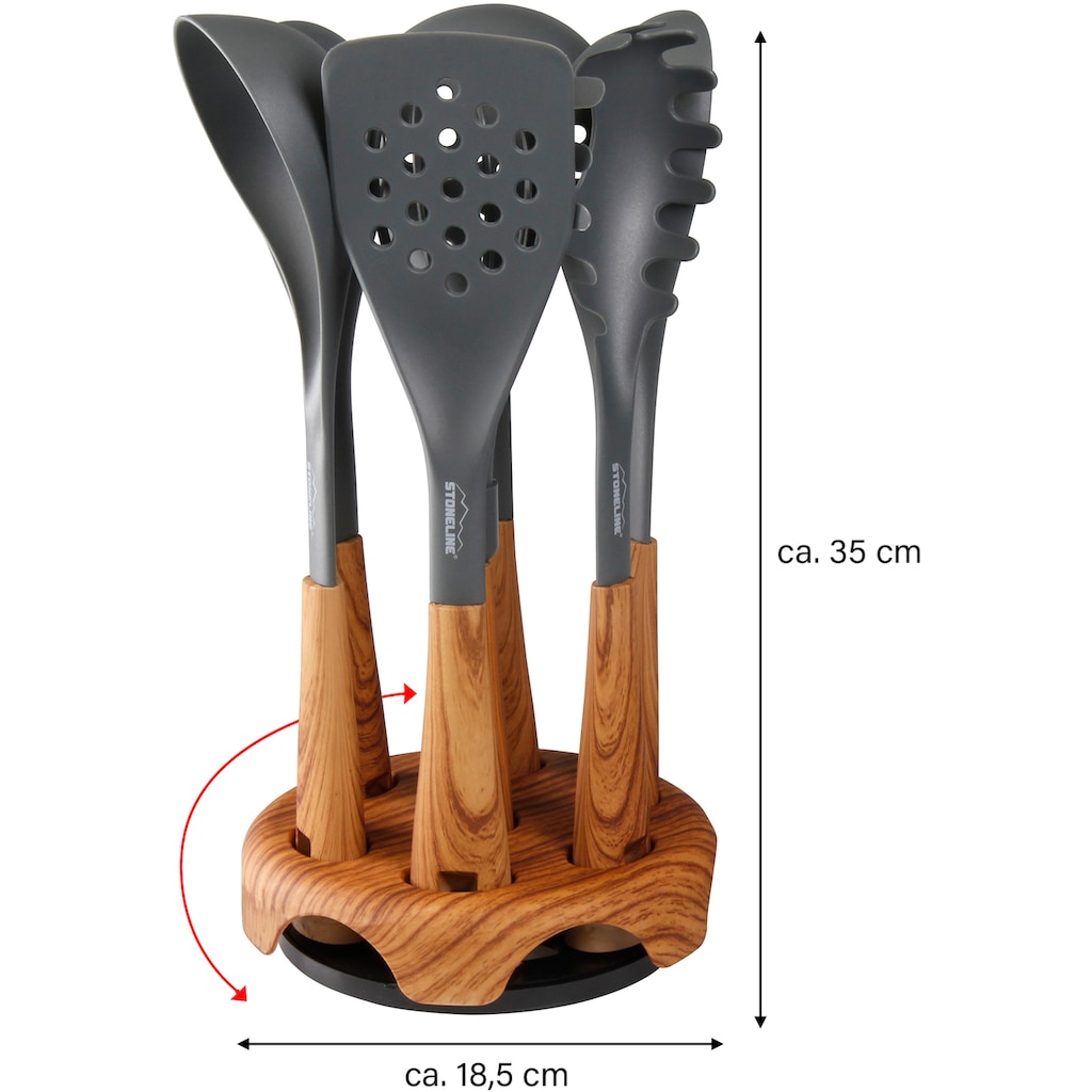 STONELINE Kochbesteck-Set, (Set, 8 tlg.), mit drehbarem Ständer