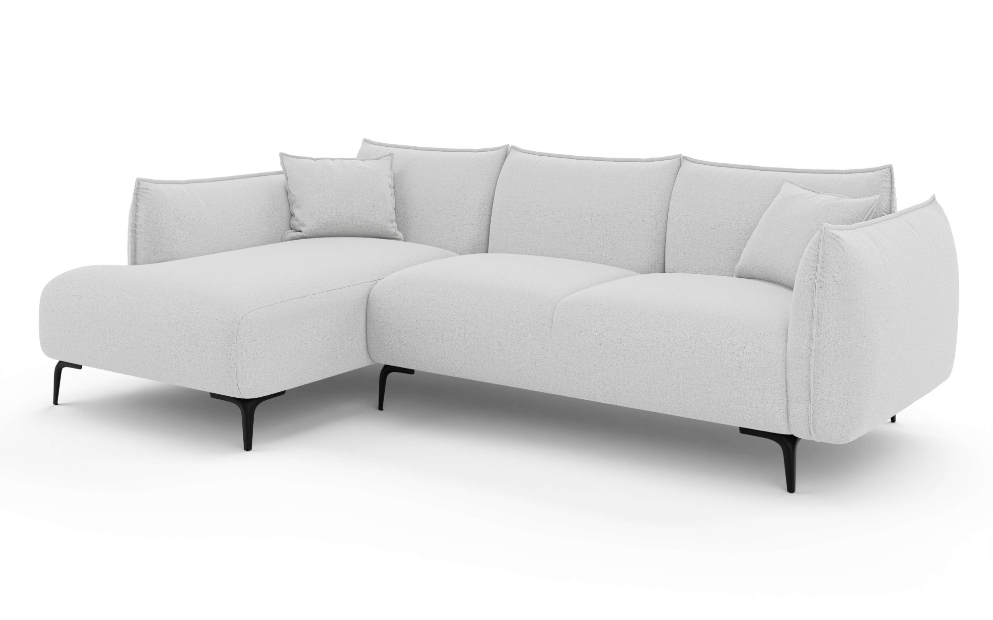 LeGer Home by Lena Gercke Ecksofa »Adelita mit Ottomane links oder rechts bestellbar, B/H/T 270/97/168« L-Form mit Wellenunterfederung, enthält 2 Zierkissen