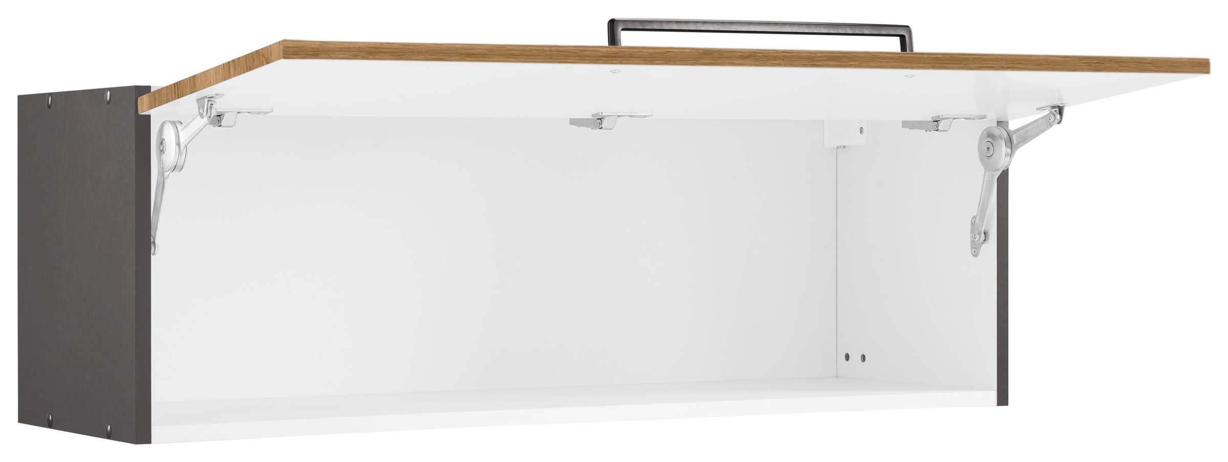 KOCHSTATION Klapphängeschrank »KS-Tulsa« 100 cm breit, mit 1 Klappe, schwarzer Metallgriff, MDF Front