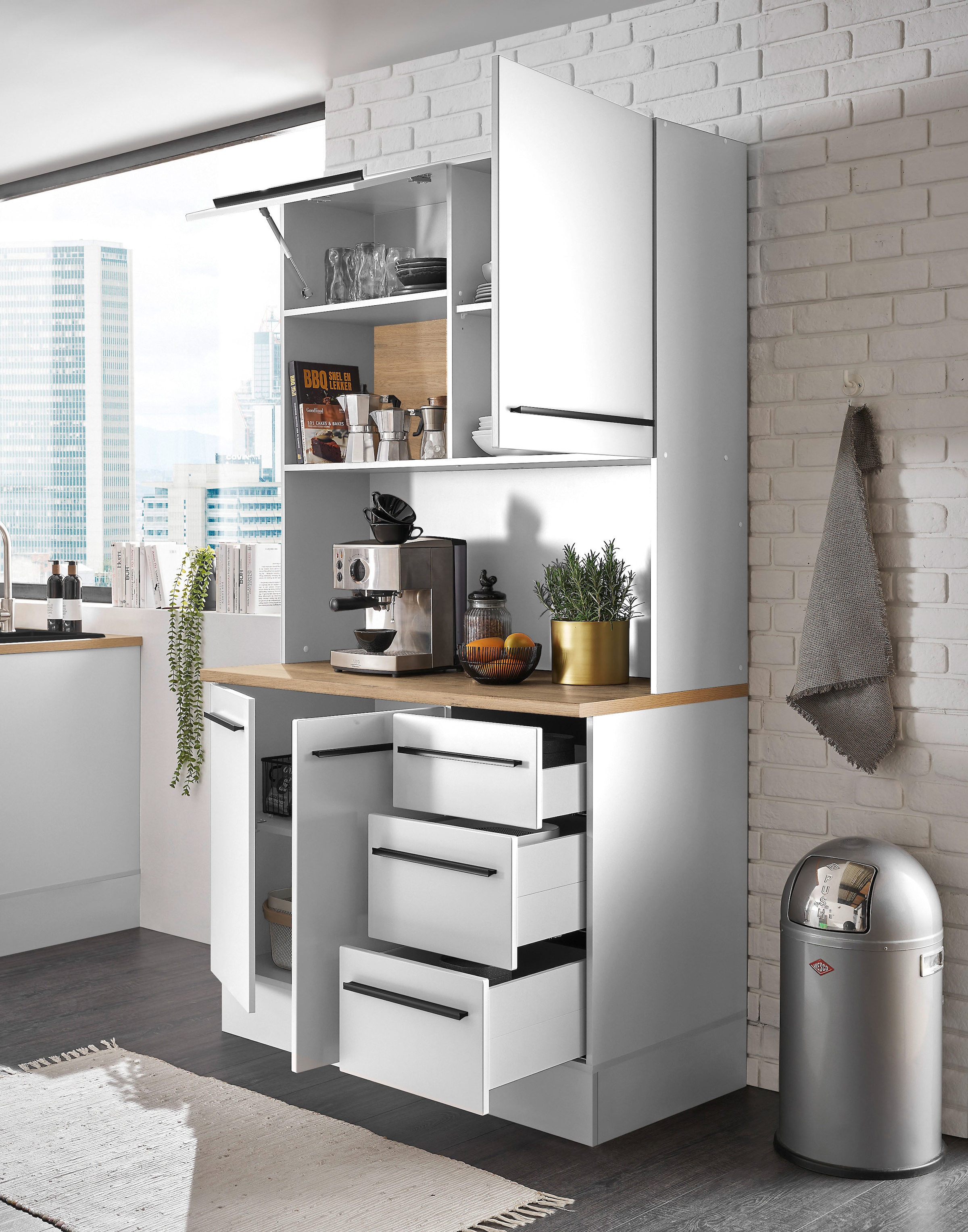 BASIC by Balculina Buffet »Denver, Küchenbuffet BxHxT 120x211x60« 1 Stk. tlg. Breite 120cm, Soft-Close für Türen und Schubkästen