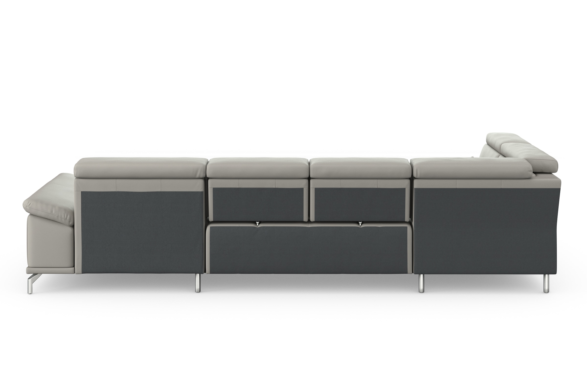 sit&more Wohnlandschaft »Cabrio U-Form, mit Sitztiefenverstellung, Arm- und Kopfteilverstellung«, 3 Nierenkissen, Federkern, optional Bettfunktion und Stauraum