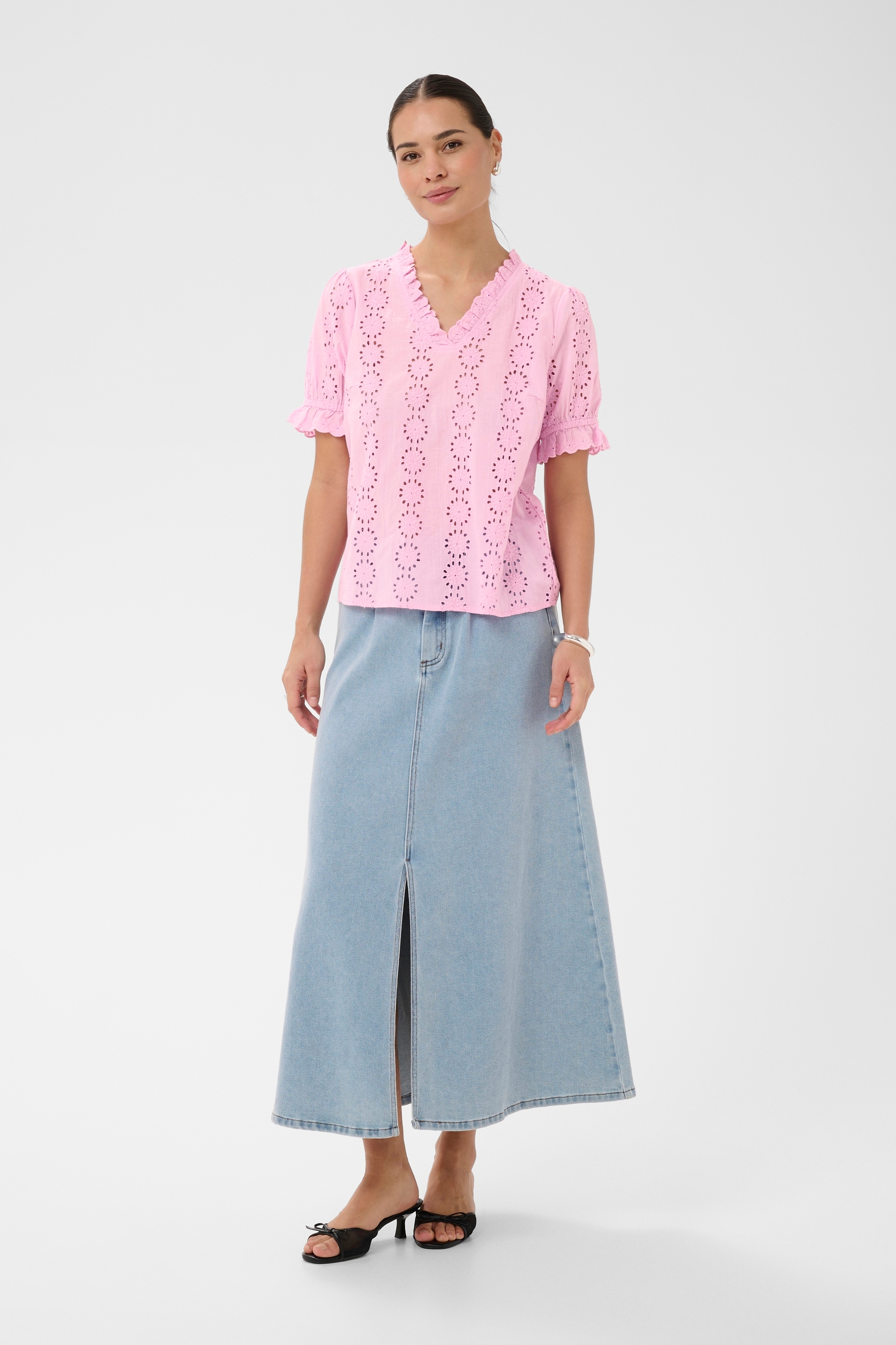KAFFE Kurzarmbluse »Damen Bluse kurzarm KAdona«