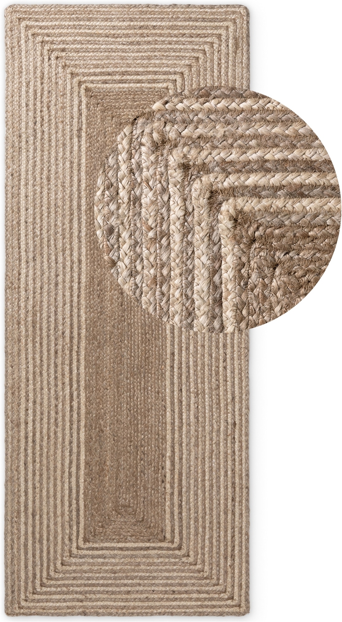 HANSE Home Teppich »Juno Line  Juteteppich« rechteckig 9 mm Höhe Jute, Shape, Handgemacht, Wohnzimmerteppich, Naturteppich, Wohnzimmer