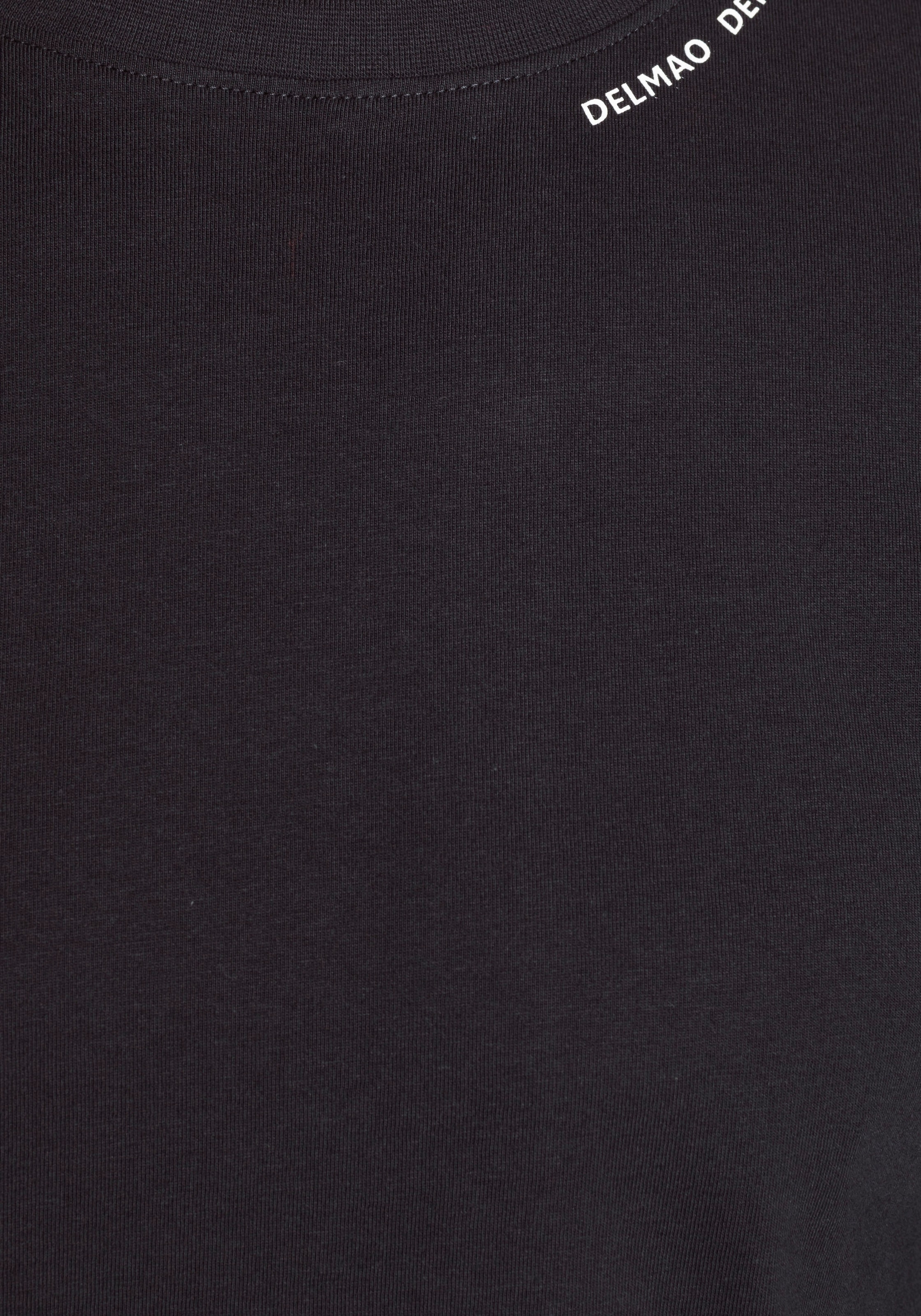 DELMAO Rundhalsshirt schmal geschnitten,  mit Print,  aus 100% Baumwolle