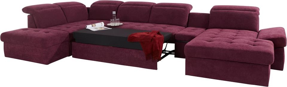 sit&more Wohnlandschaft »Stardust U-Form«, inklusive Kopfteilverstellung, Armlehnenfunktion und Tischelement
