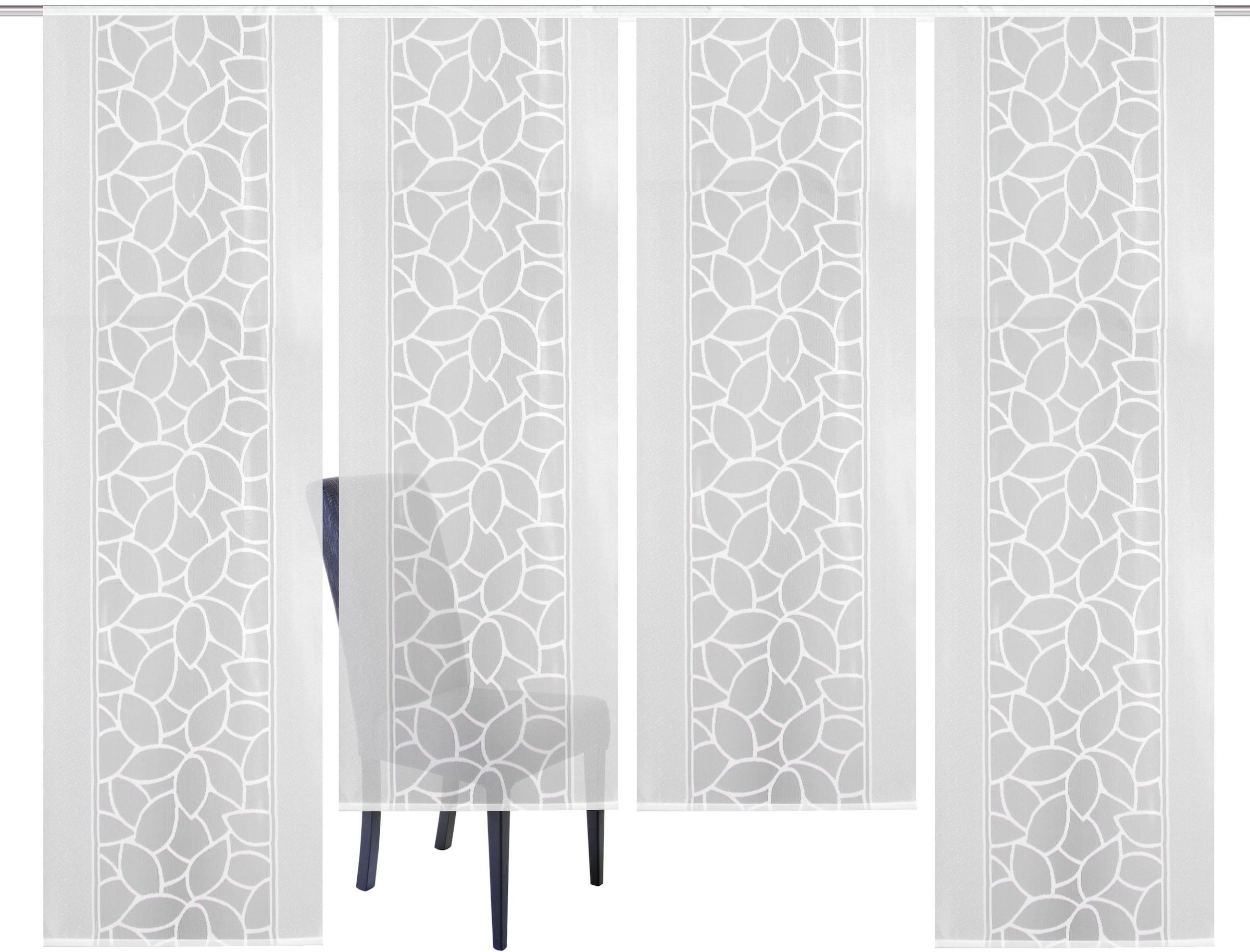 HOME WOHNIDEEN Schiebegardine »JENNA« Klettband 4 Stk. tlg. Schiebevorhang Jacquard Set, HxB: 245x57