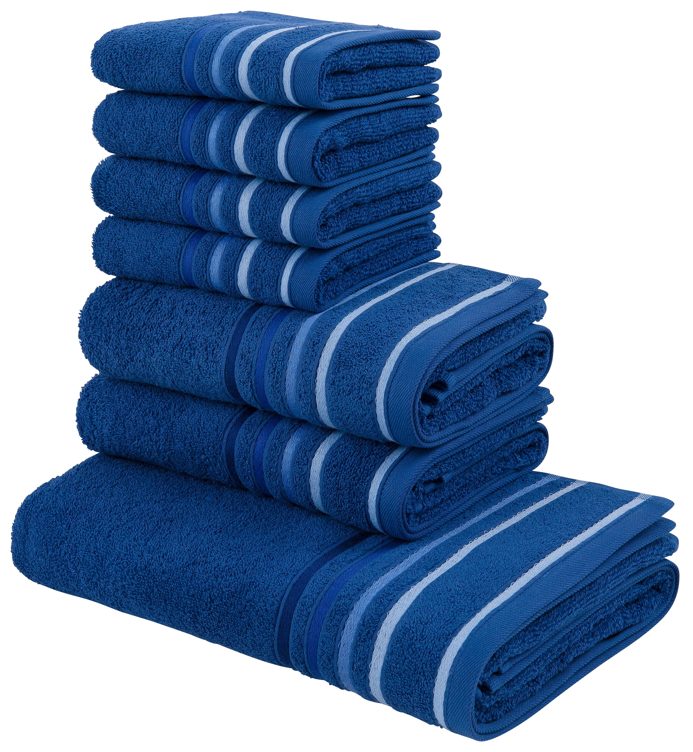 my home Handtuch Set aus Handtuchset online mehrfarbiger Walkfrottee, 100% Streifenbordüre, tlg., 7 Set, »Niki«, mit Baumwolle kaufen
