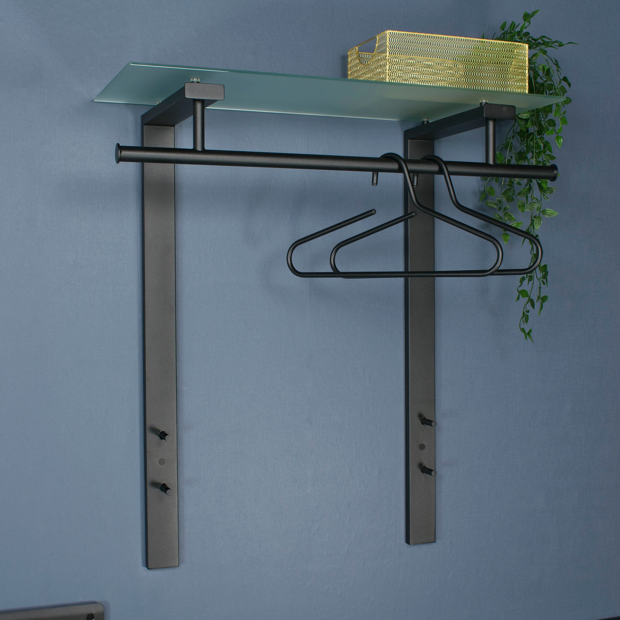 Spinder Design Garderobenleiste »DUTCH«, (1 St.), Moderne Wandgarderobe aus Stahl und Glas