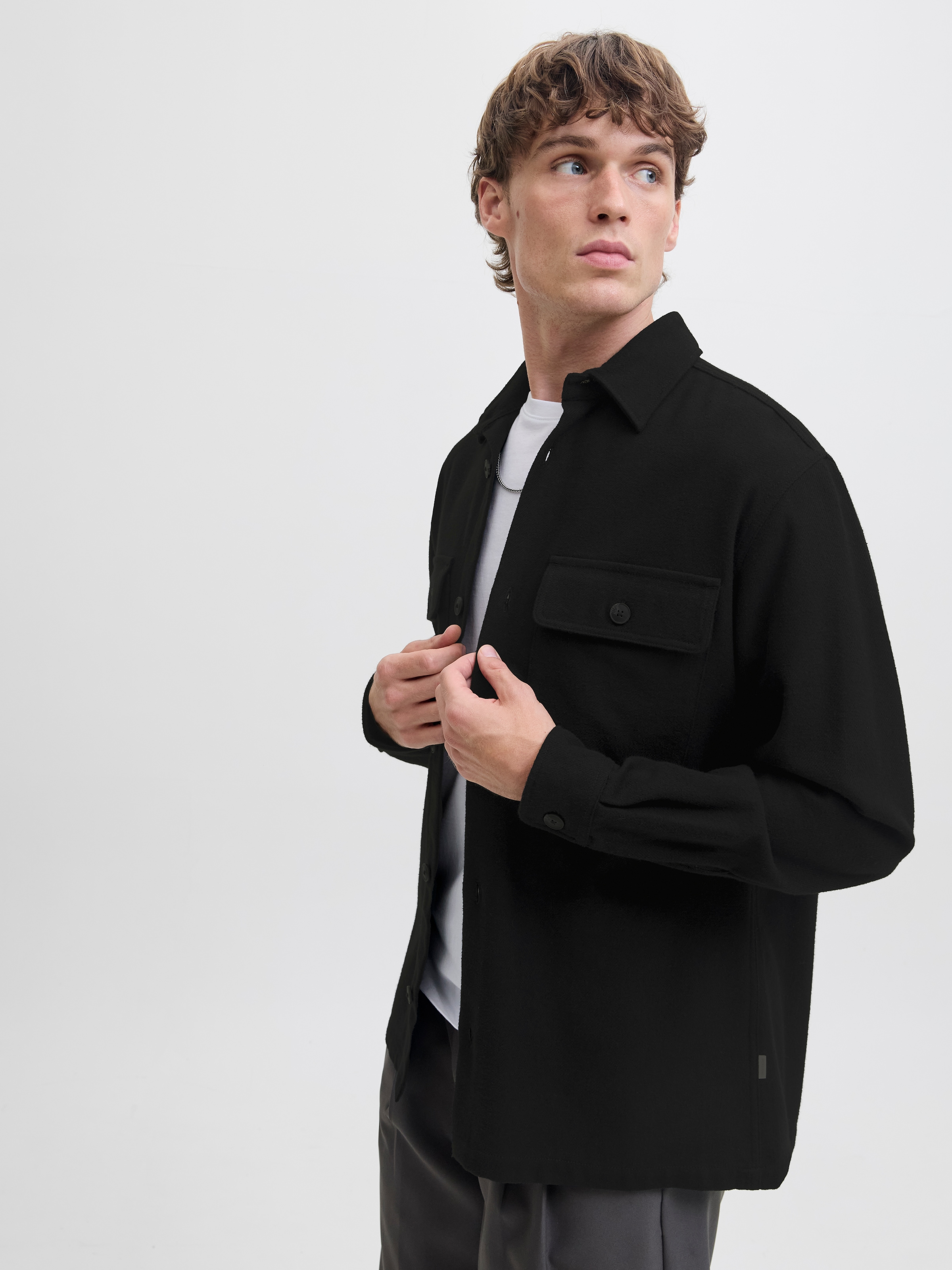 Jack & Jones Langarmhemd »JPRRAYLE MELANGE SOLID L/S OVERSHIRT SN«
