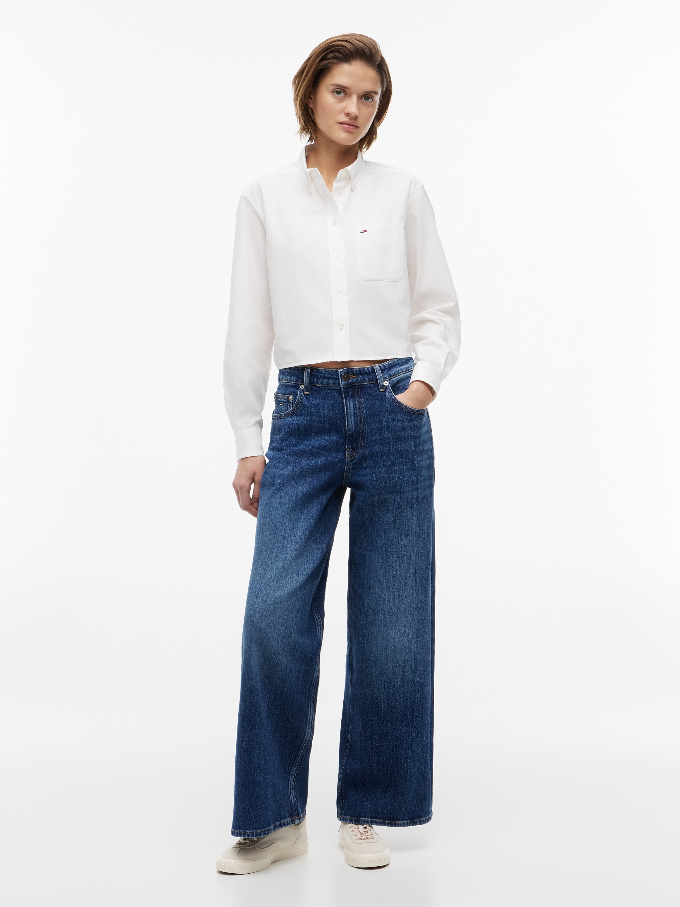 Tommy Jeans Loose-fit-Jeans »CHARLIE MR LOOSE W« Denim mit Leinen, loose fit, teil-elastisches Bündchen