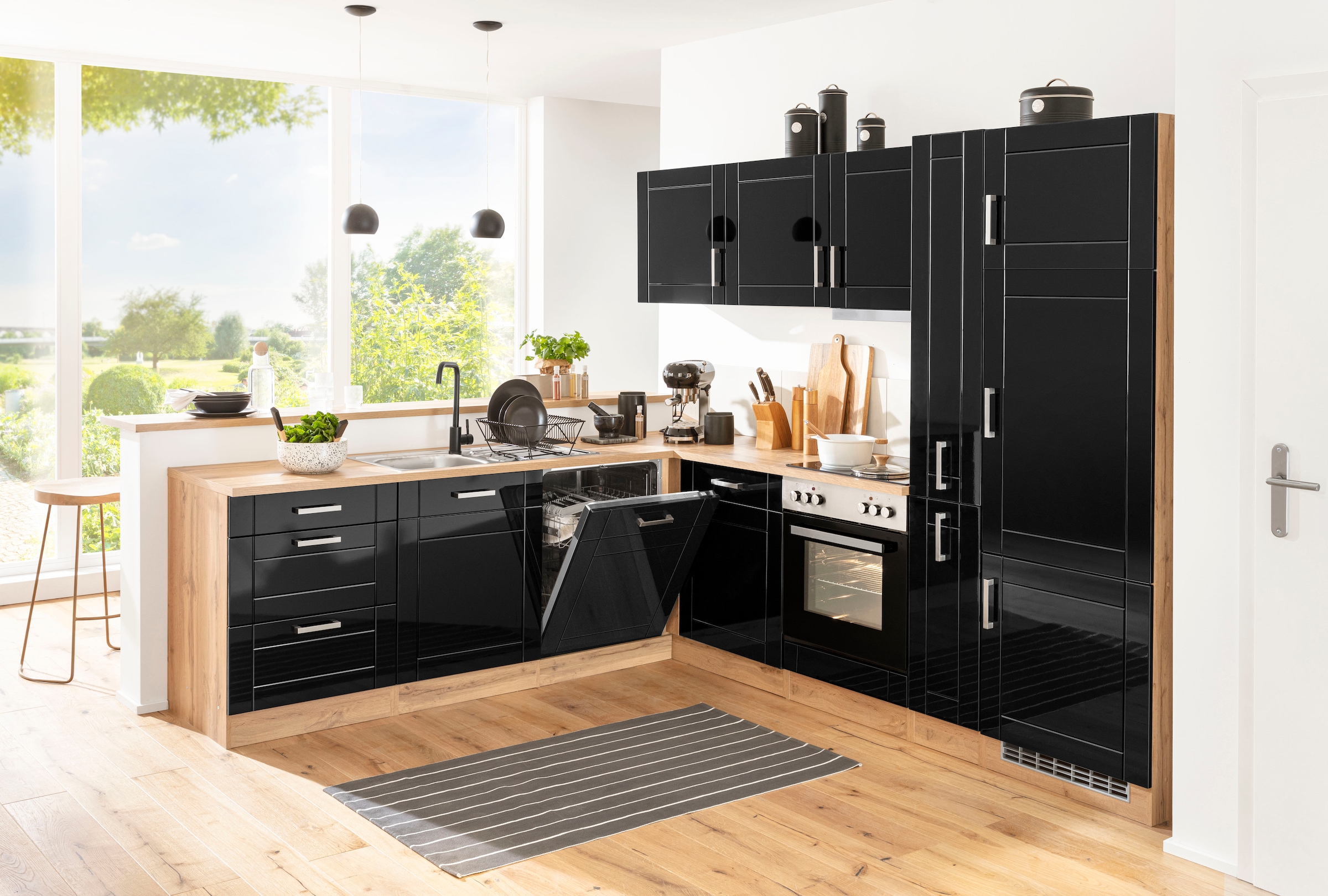 KOCHSTATION Winkelküche »KS-Tinnum«, mit E-Geräten, Stellbreite 240/270 cm