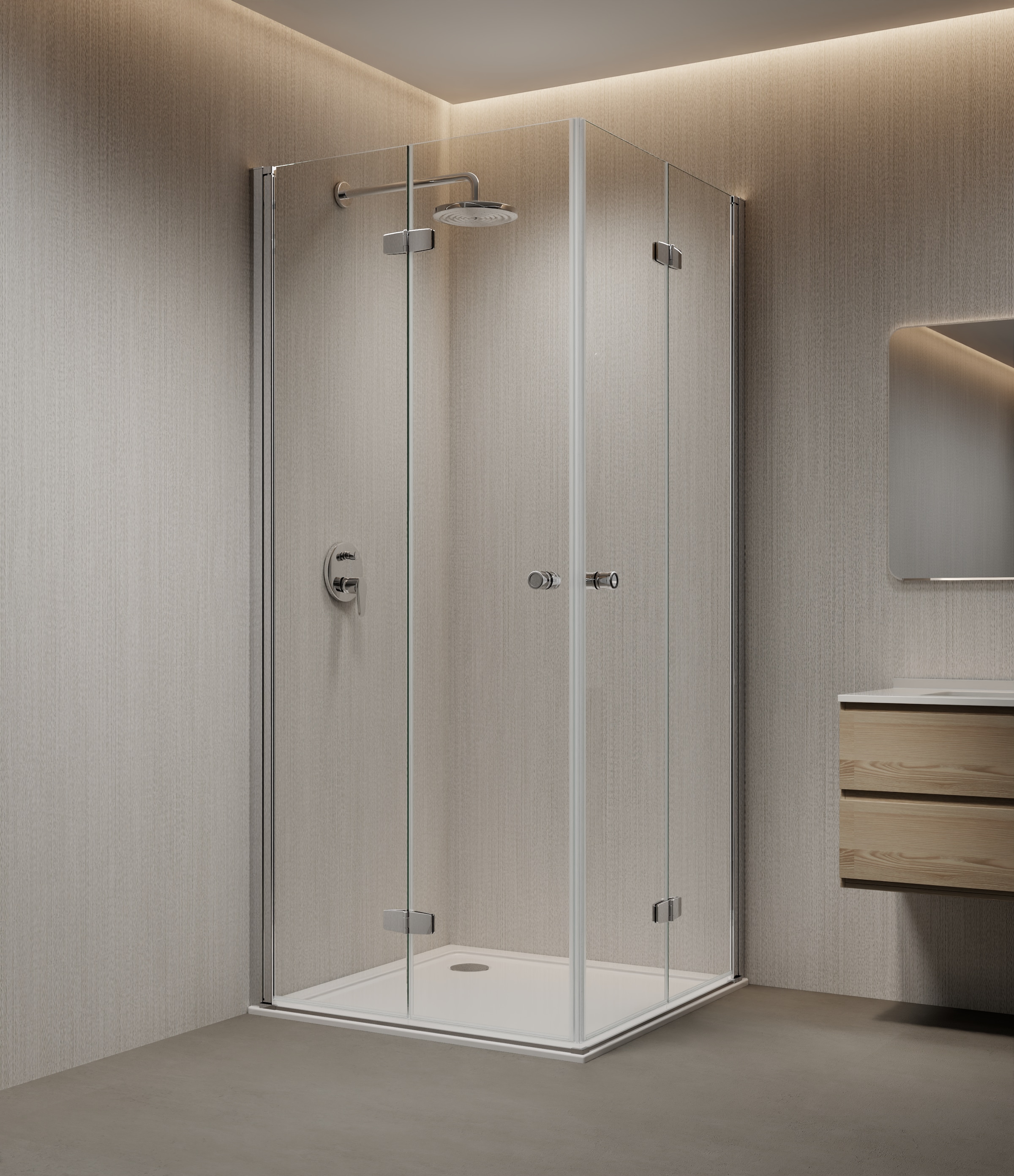 welltime Dusch-Einflügeltür »Mixwell« 1 von 2 Teilen für eine Ecklösung, 1 Stk. tlg. Baukastensystem