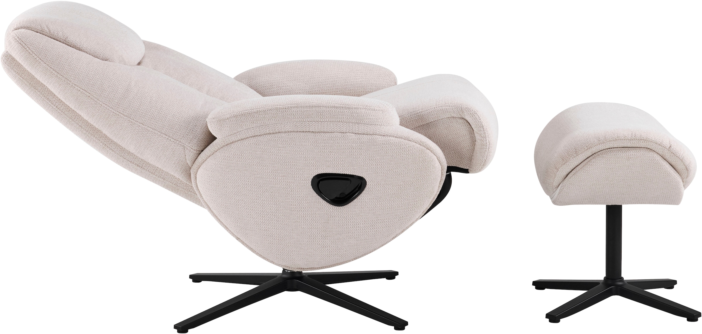 OTTO home Relaxsessel »Sessel SELLIA Relaxsessel, TV-Sessel mit Hocker,Drehsessel 360°« Verstellbare Neigung (115°-160°) für Relax- und Liegeposition