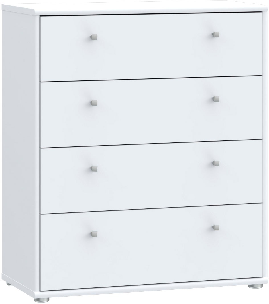 Commode TEMPRA – Couleur Blanc Mat – 4 Tiroirs – L 73,7 × P 34,8 × H 85,5 cm