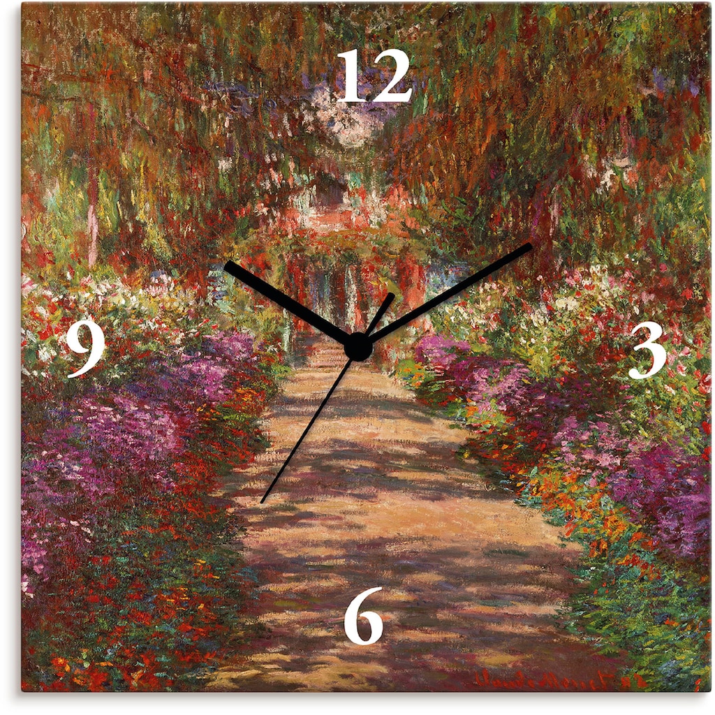 Artland Wanduhr »Weg in Monets Garten in Giverny. 1902«, wahlweise mit Quarz- oder Funkuhrwerk, lautlos ohne Tickgeräusche