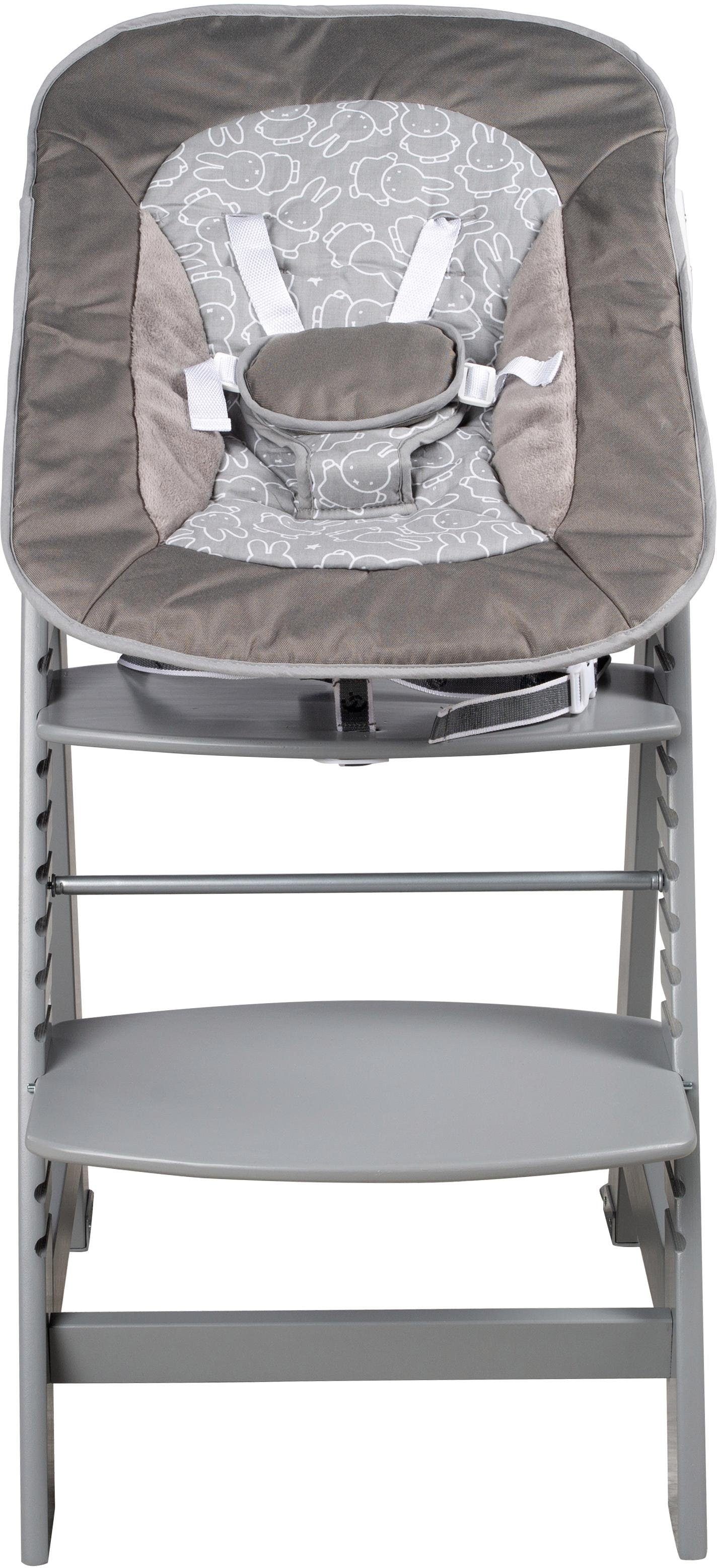roba® Hochstuhl »Treppenhochstuhl 2-in-1 Set miffy®, Born Up«, mit Neugeborenen-Aufsatz