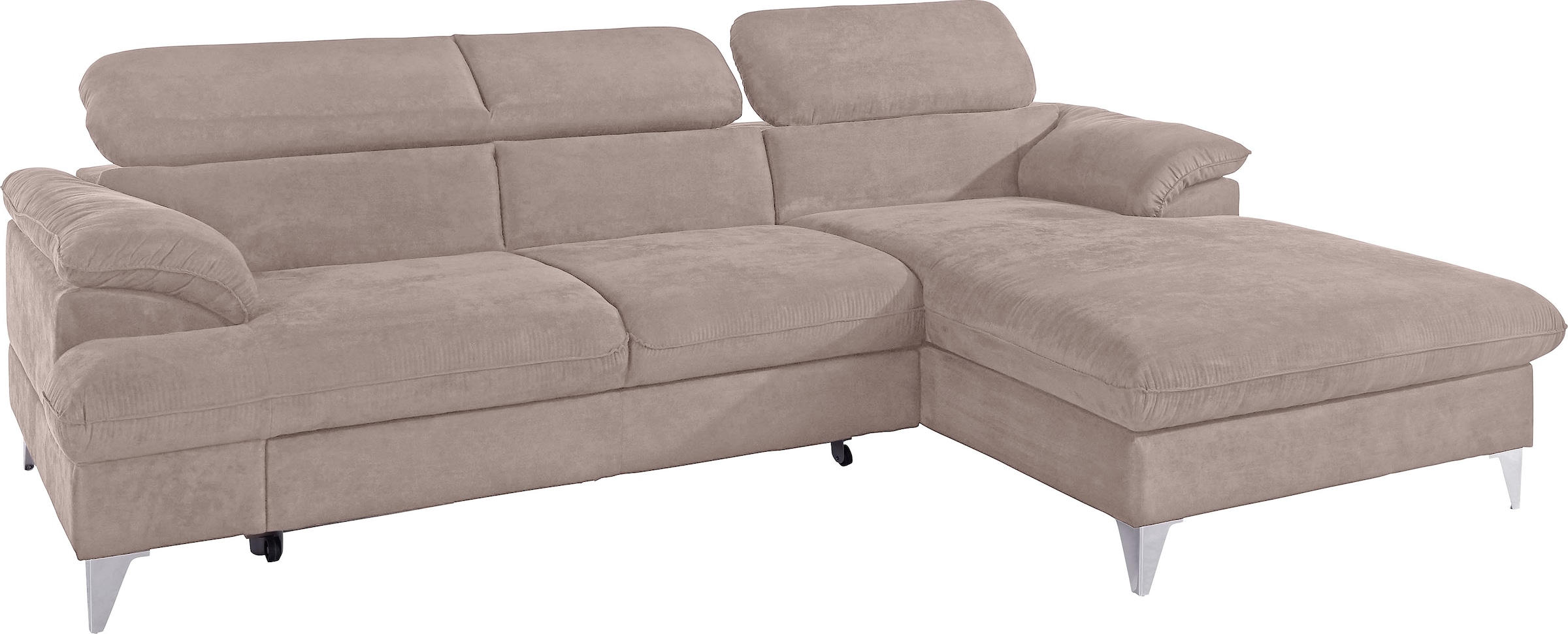 COTTA Polstergarnitur »Caluso L-Form«, (2 tlg.), Set bestehend aus: Ecksofa mit Kopfteilverstellung & Hocker