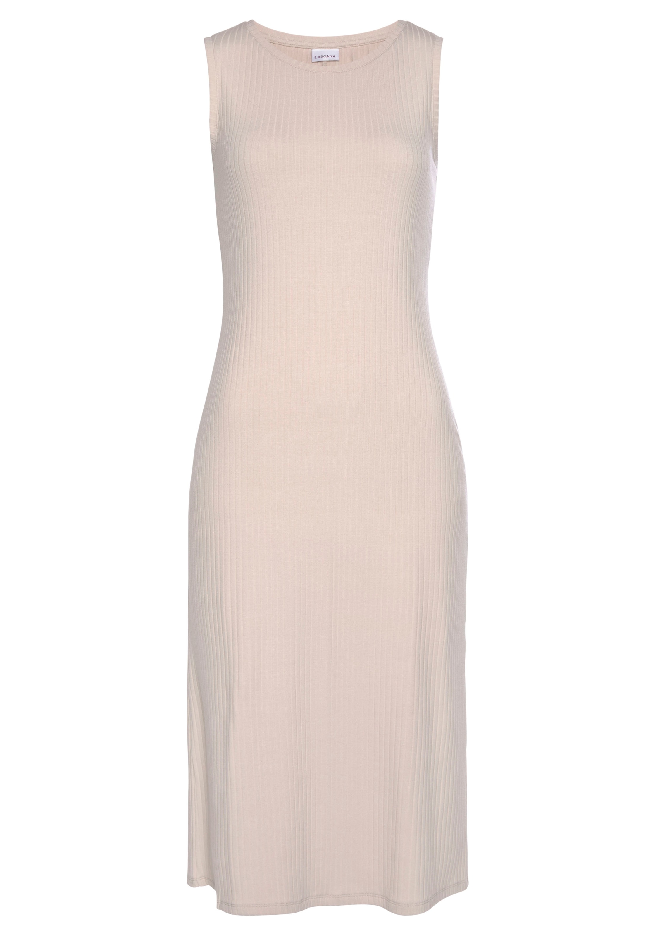 LASCANA Midikleid, aus Rippware, figurbetont, Sommerkleid, Basic