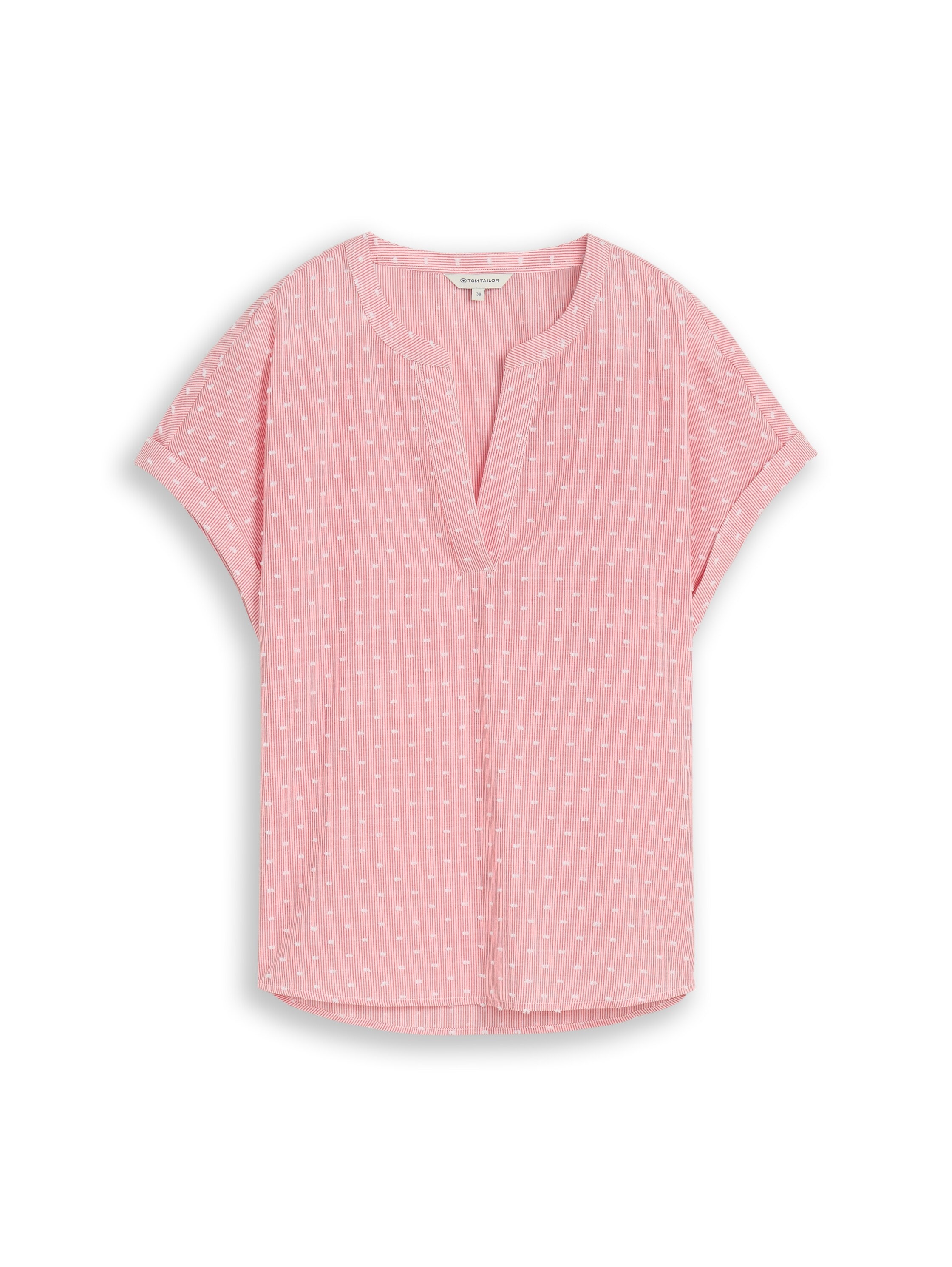 TOM TAILOR Druckbluse Sommer-Tunika mit feinen Streifen und Punkten