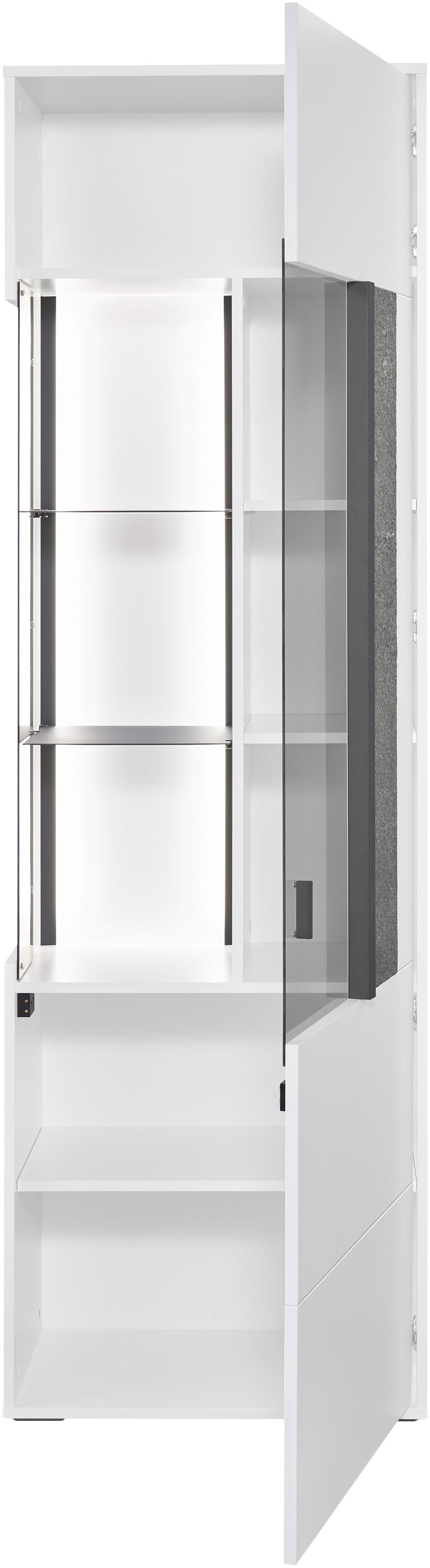 set one by Musterring Vitrine »Deltona«, mit Sandsteinelement, inkl. Beleuchtung, zwei Farben, B64 x H204 cm