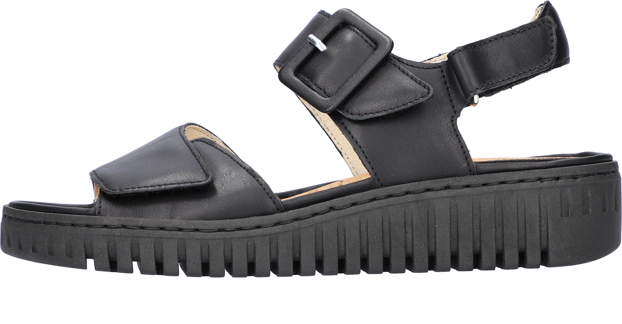 Waldläufer Plateausandale »H-WILLOW«, Sommerschuh, Klettschuh, Bequemschuh mit Korkfußbett, H-Weite