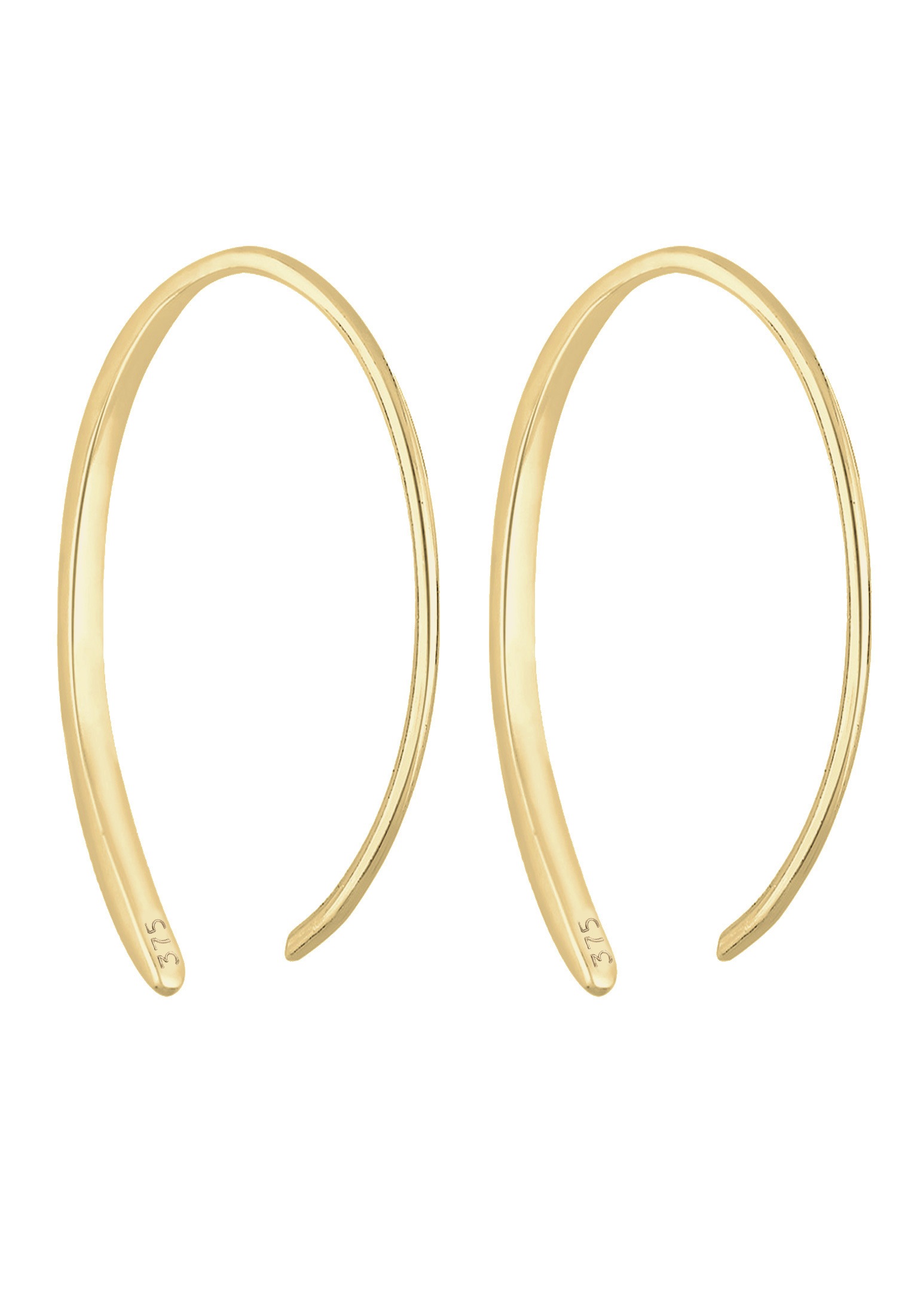 Elli Premium Paar Creolen »Ohrringe Creole Offen Geo Basic Trend Plain 375 Gelbgold«